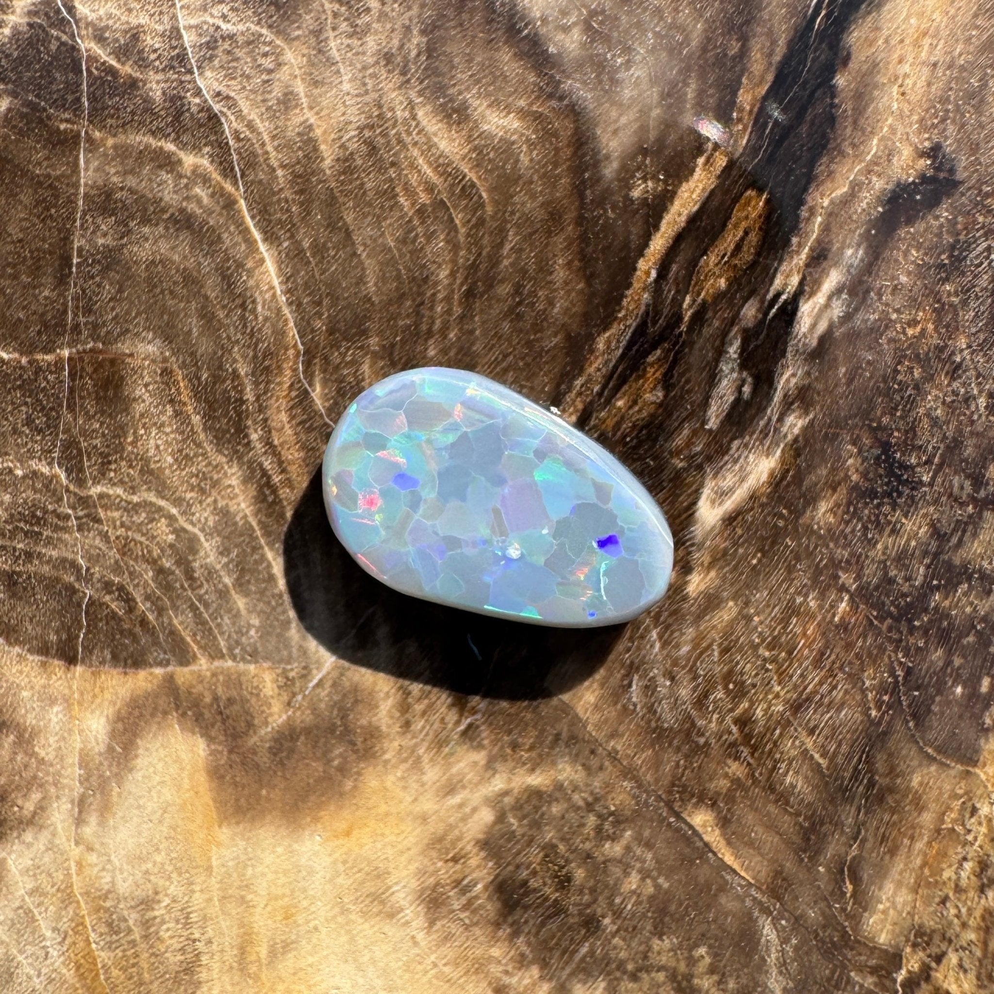 1.3ct Hand - cut Solid Lightning Ridge Semi Black Opal