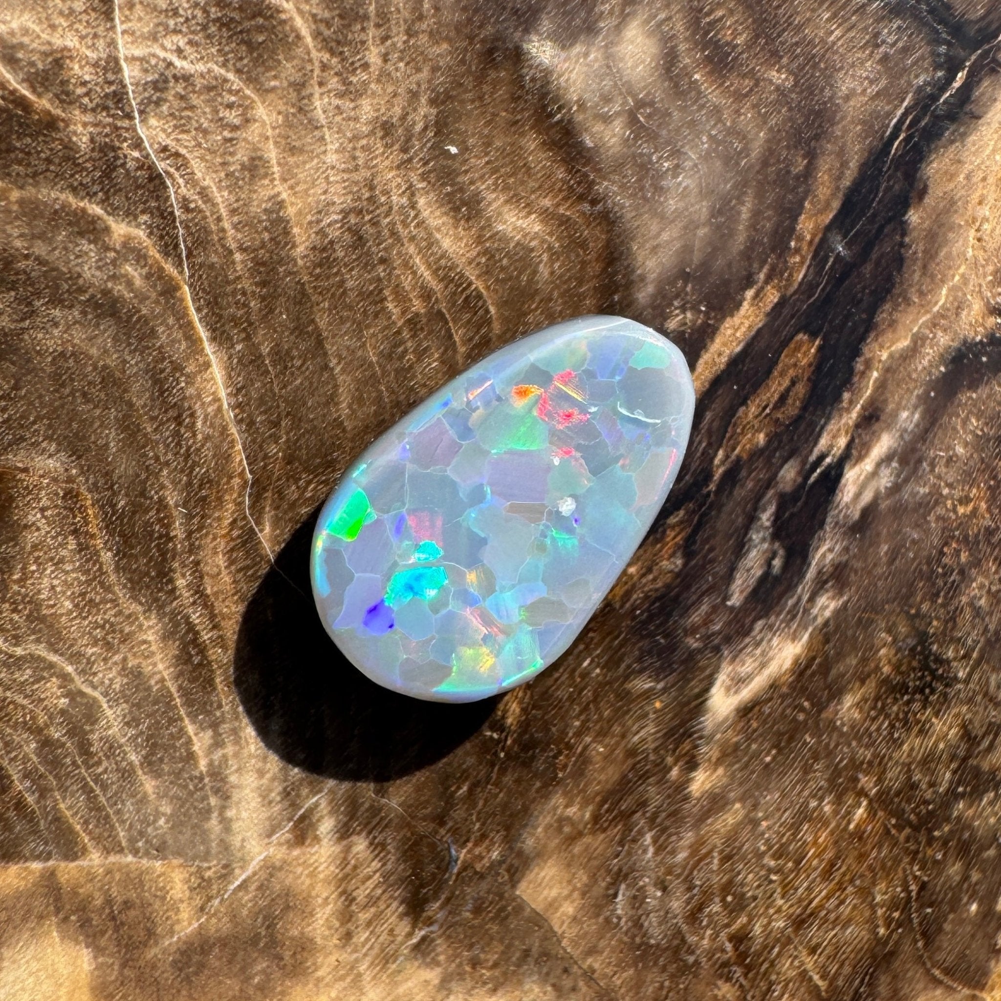1.3ct Hand - cut Solid Lightning Ridge Semi Black Opal