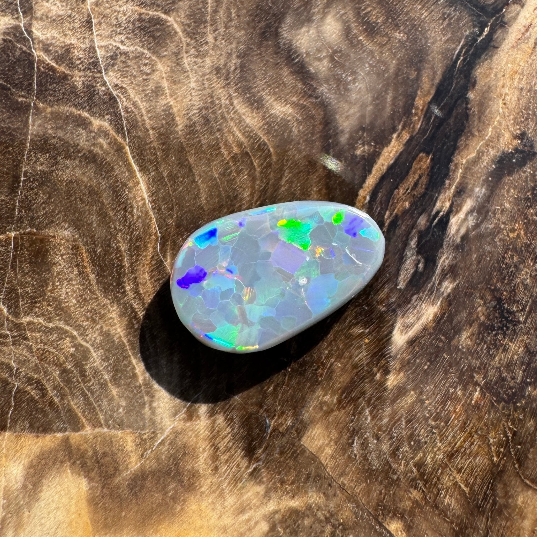 1.3ct Hand - cut Solid Lightning Ridge Semi Black Opal
