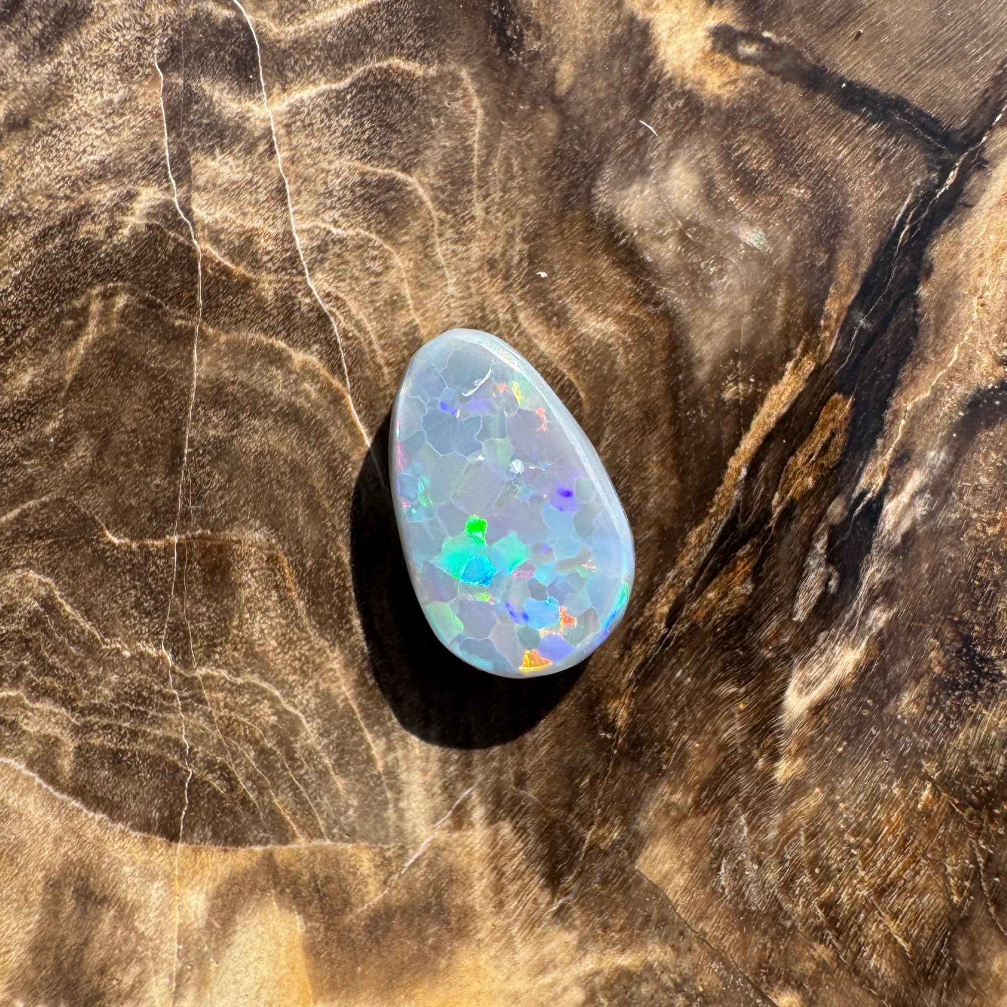 1.3ct Hand - cut Solid Lightning Ridge Semi Black Opal
