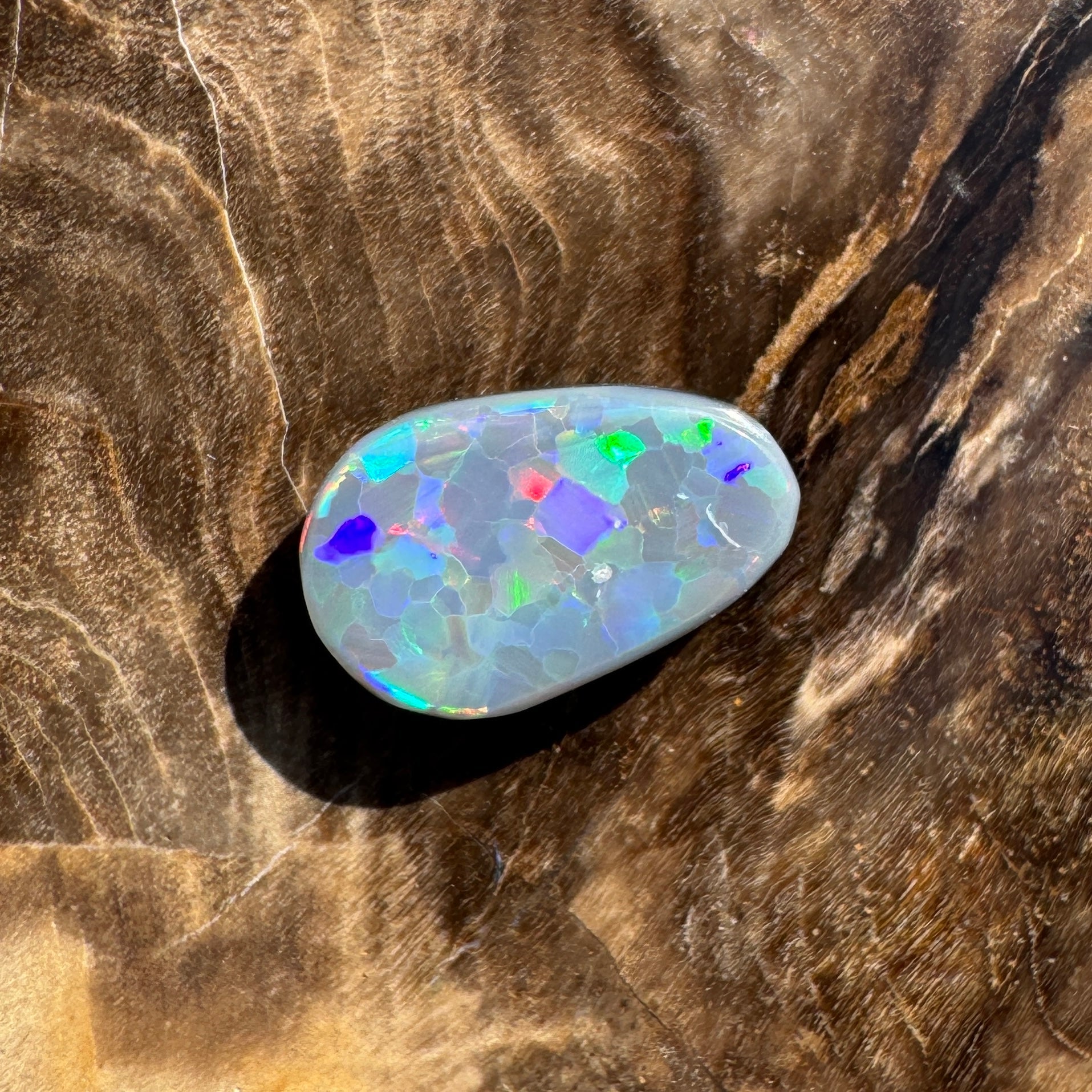 1.3ct Hand - cut Solid Lightning Ridge Semi Black Opal