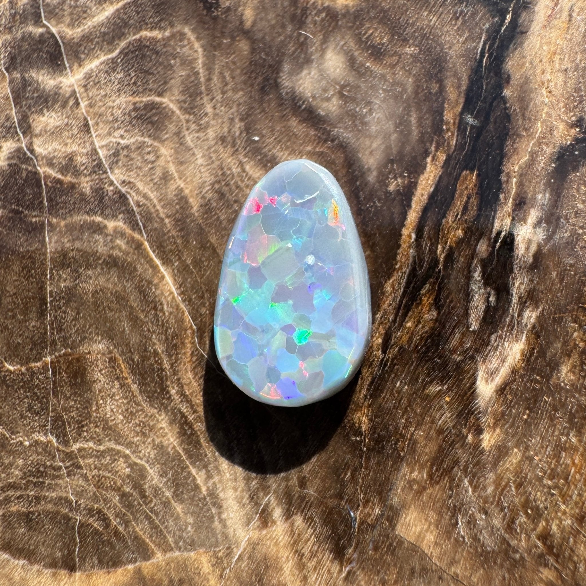 1.3ct Hand - cut Solid Lightning Ridge Semi Black Opal