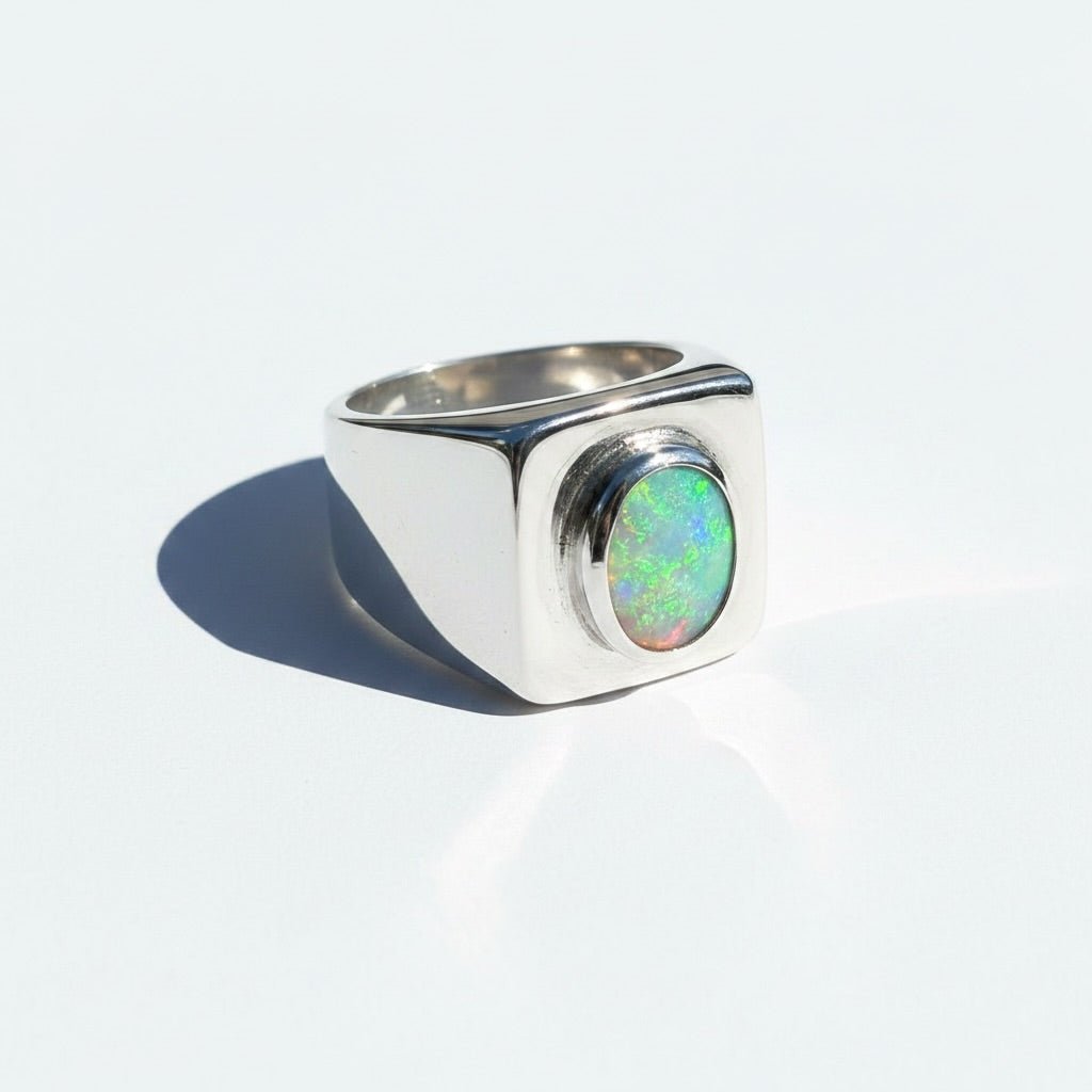 1.3ct Lightning Ridge Crystal Opal Ring ~ 'Keppel Tide' | 925 Sterling Silver | Solid Australian Opal