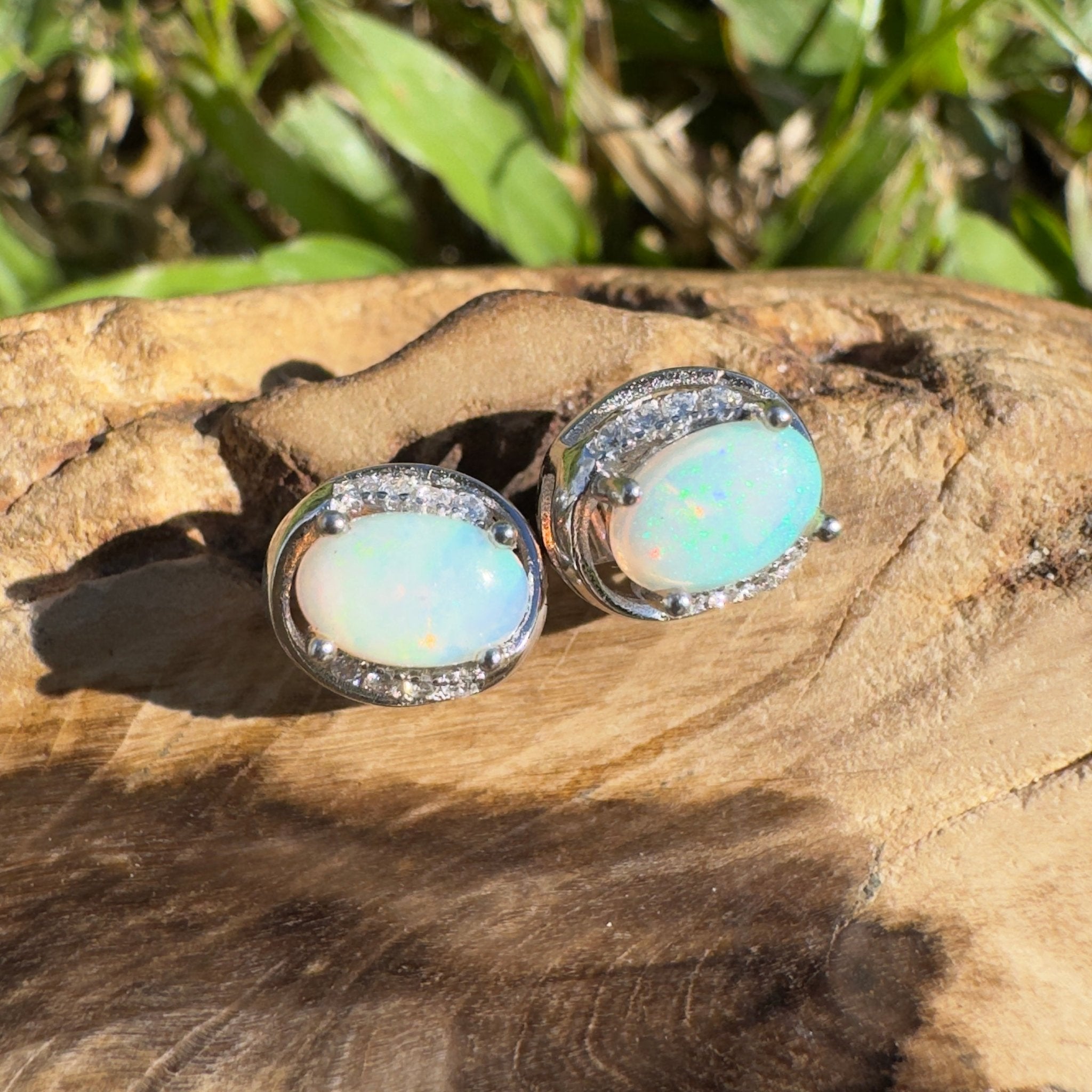 1.4ct Coober Pedy Opal Earrings ~ 'Ocean Beach Vibe' | 925 Sterling Silver | Solid Australian Opal