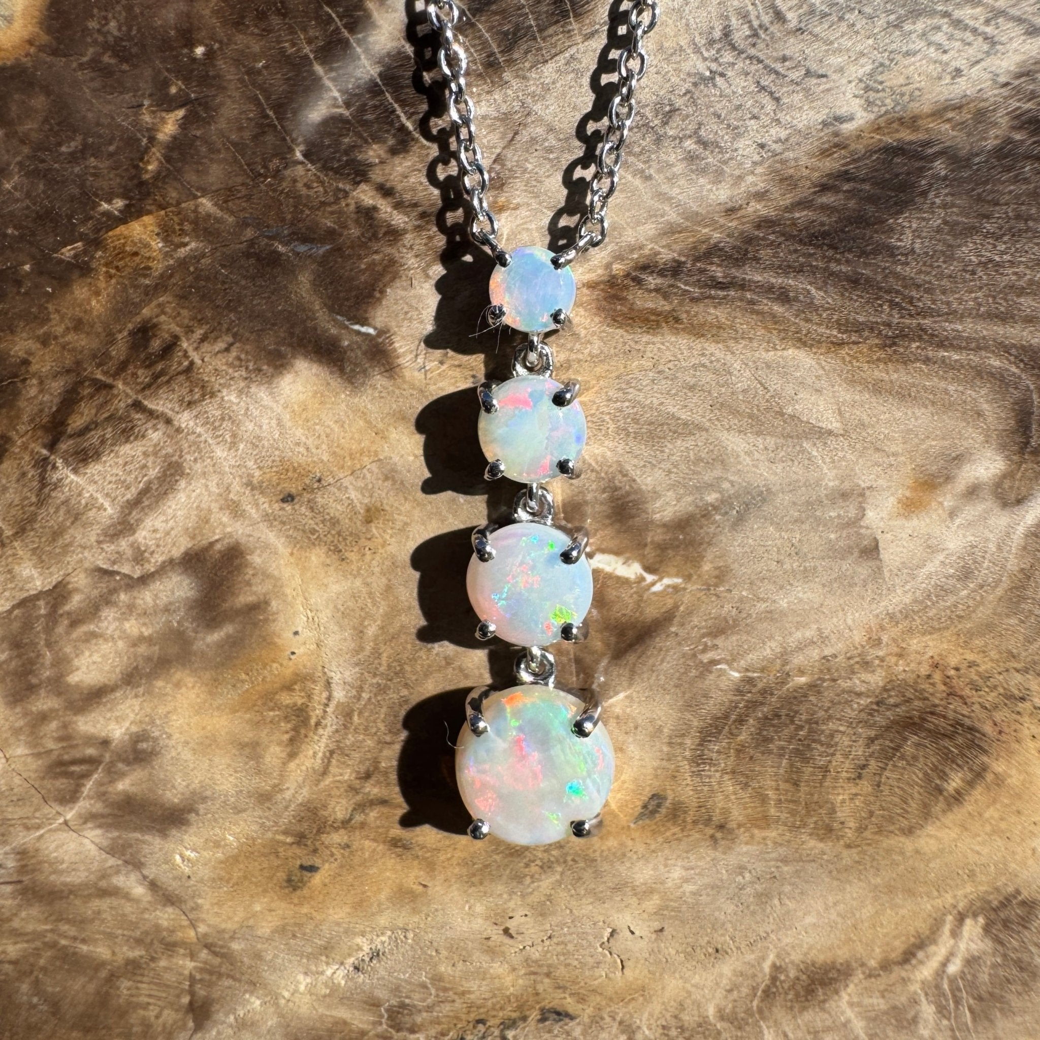 1.4ct Coober Pedy Opal Pendant Necklace ~ 'Desert Starfall' | 925 Sterling Silver | Solid Australian Opal