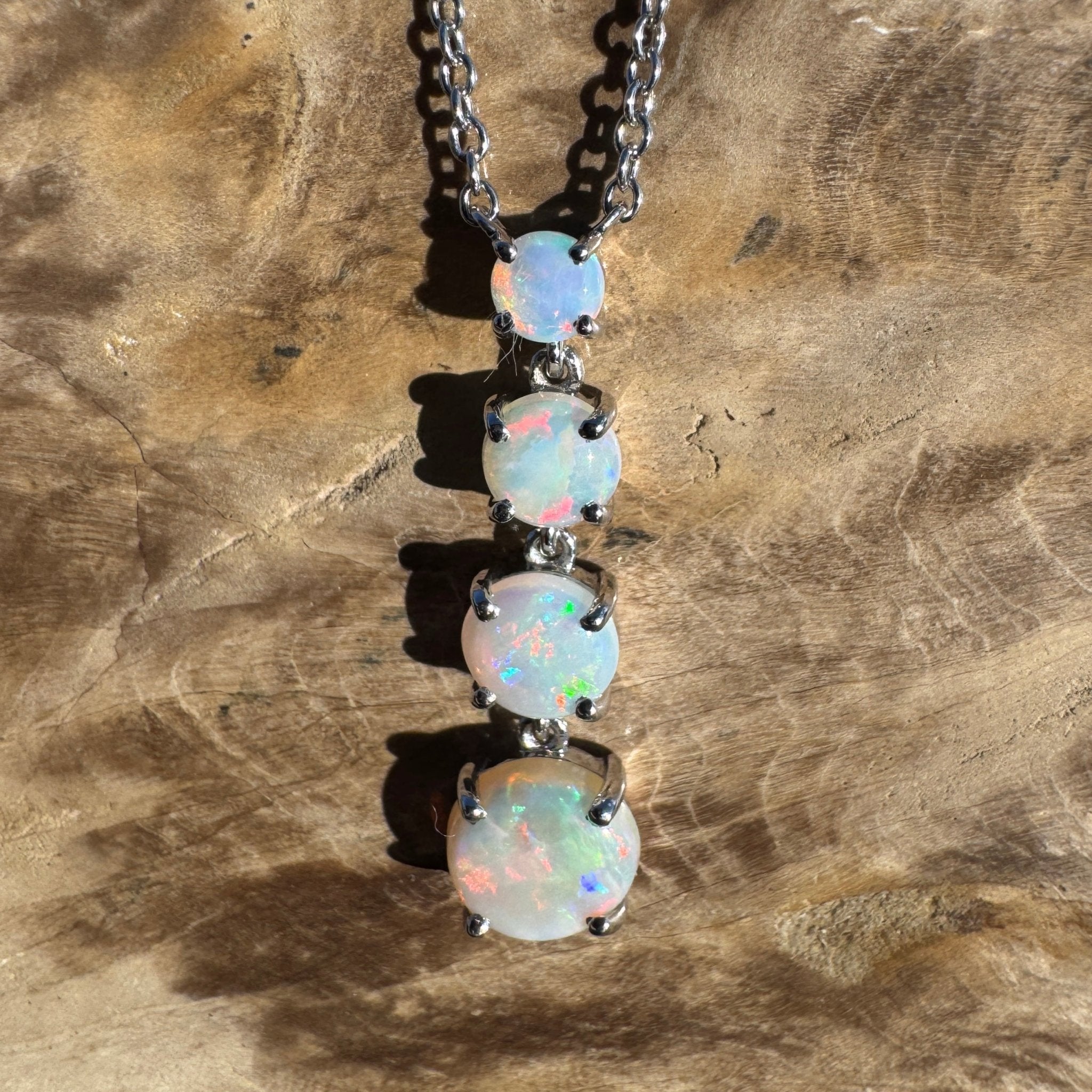 1.4ct Coober Pedy Opal Pendant Necklace ~ 'Desert Starfall' | 925 Sterling Silver | Solid Australian Opal