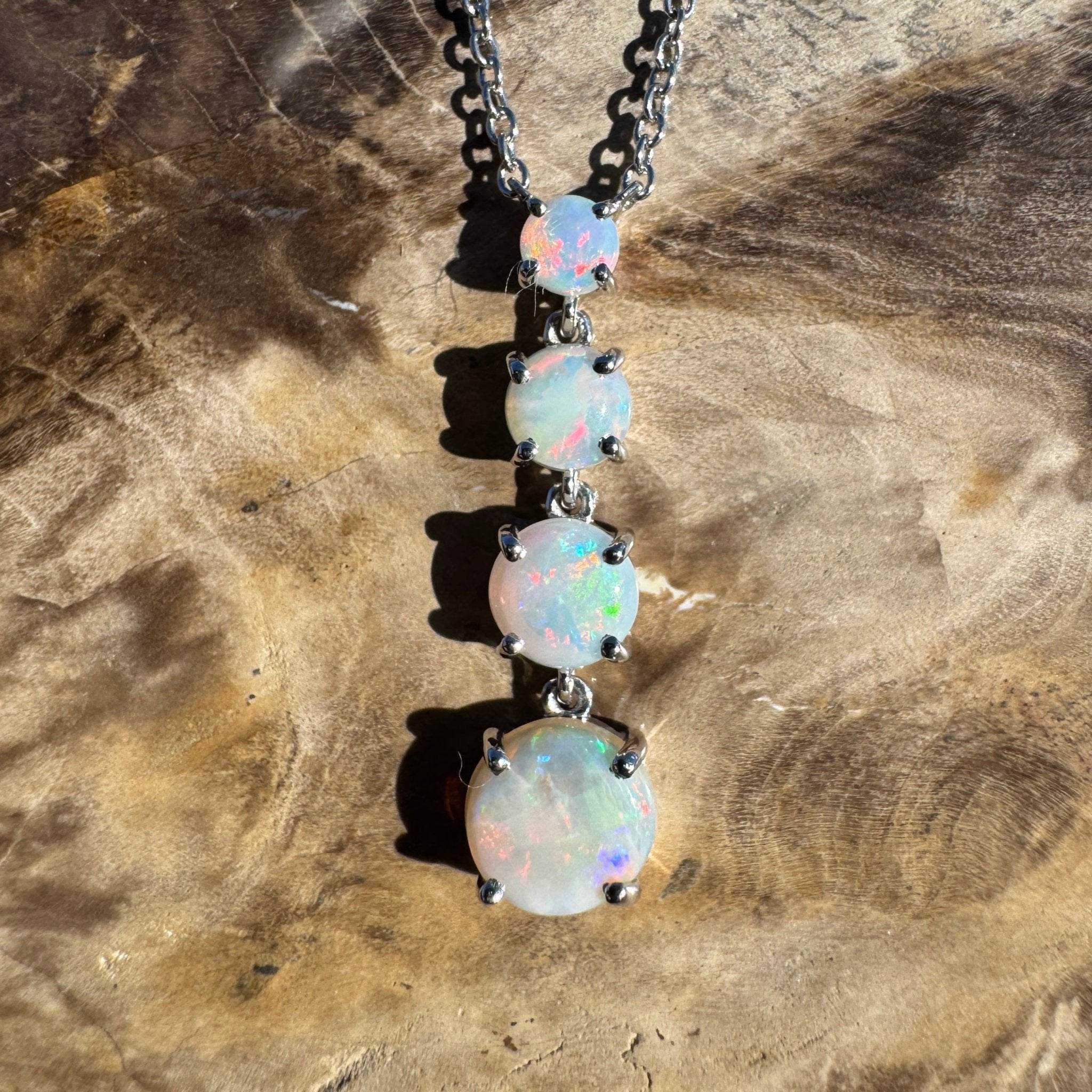 1.4ct Coober Pedy Opal Pendant Necklace ~ 'Desert Starfall' | 925 Sterling Silver | Solid Australian Opal