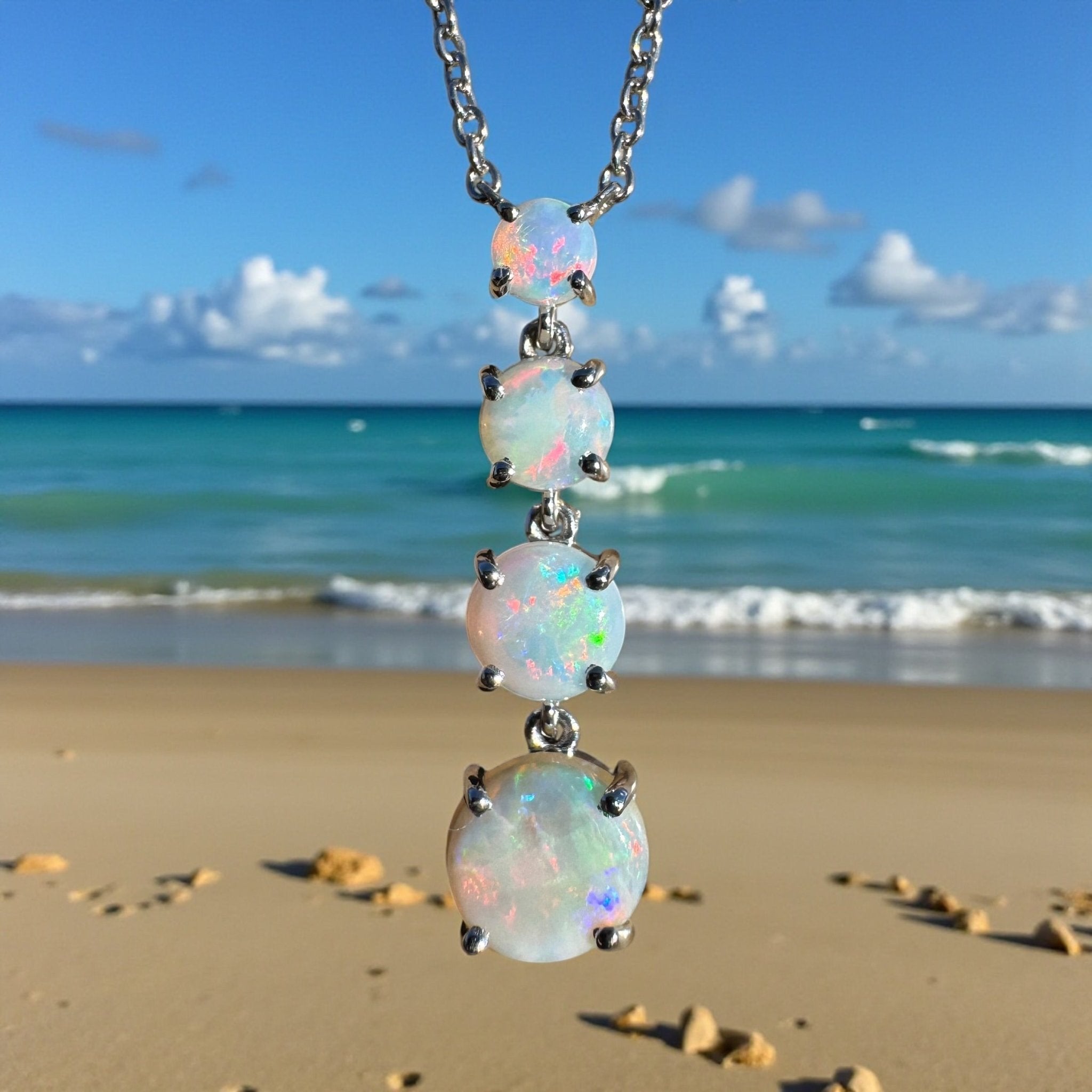 1.4ct Coober Pedy Opal Pendant Necklace ~ 'Desert Starfall' | 925 Sterling Silver | Solid Australian Opal