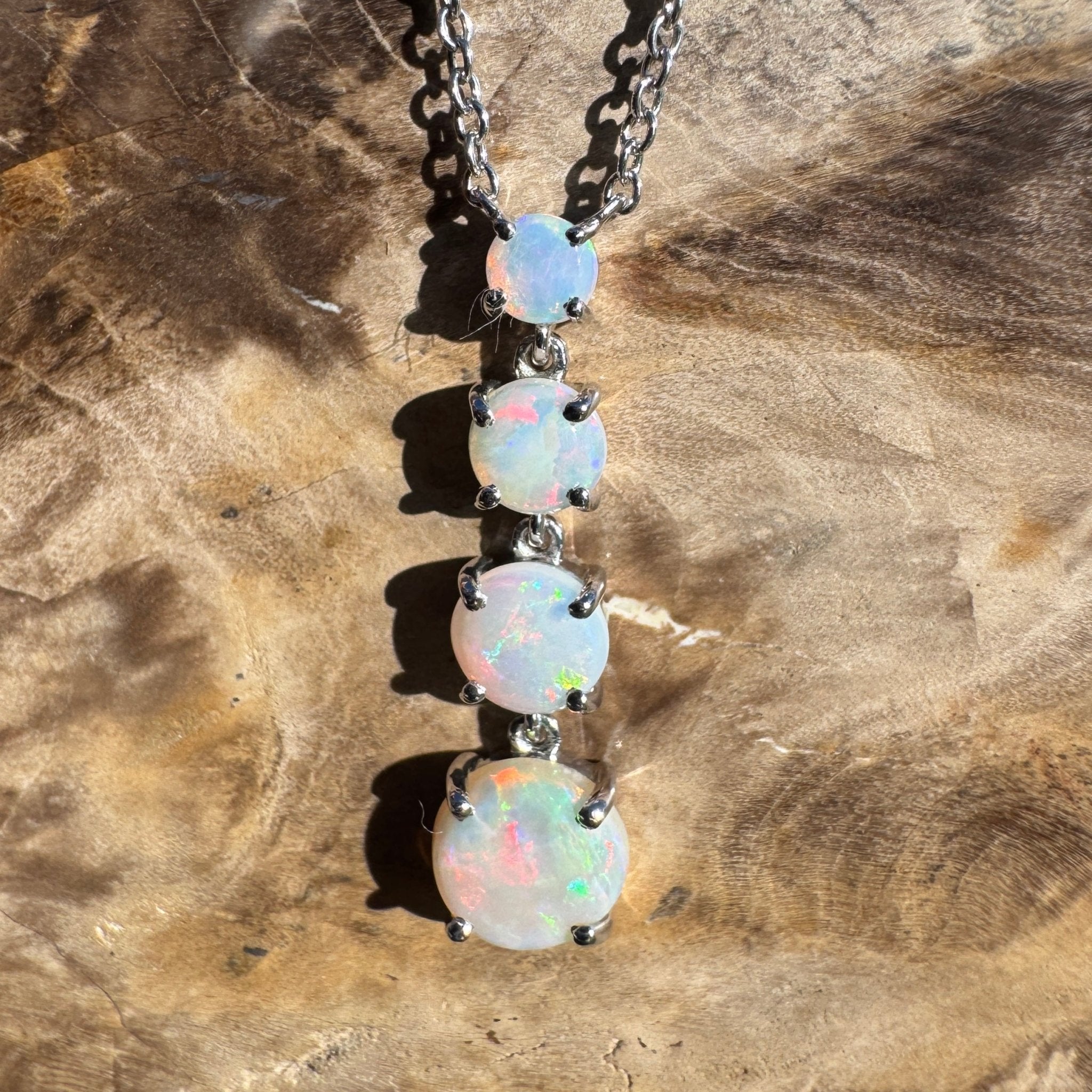 1.4ct Coober Pedy Opal Pendant Necklace ~ 'Desert Starfall' | 925 Sterling Silver | Solid Australian Opal