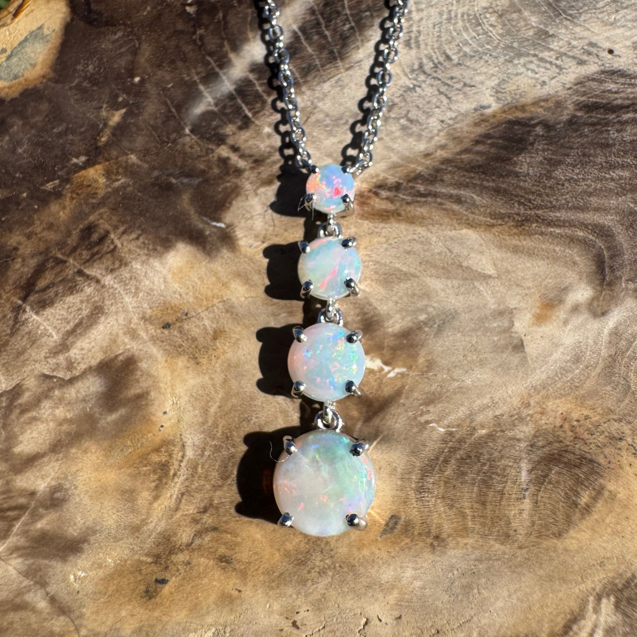 1.4ct Coober Pedy Opal Pendant Necklace ~ 'Desert Starfall' | 925 Sterling Silver | Solid Australian Opal