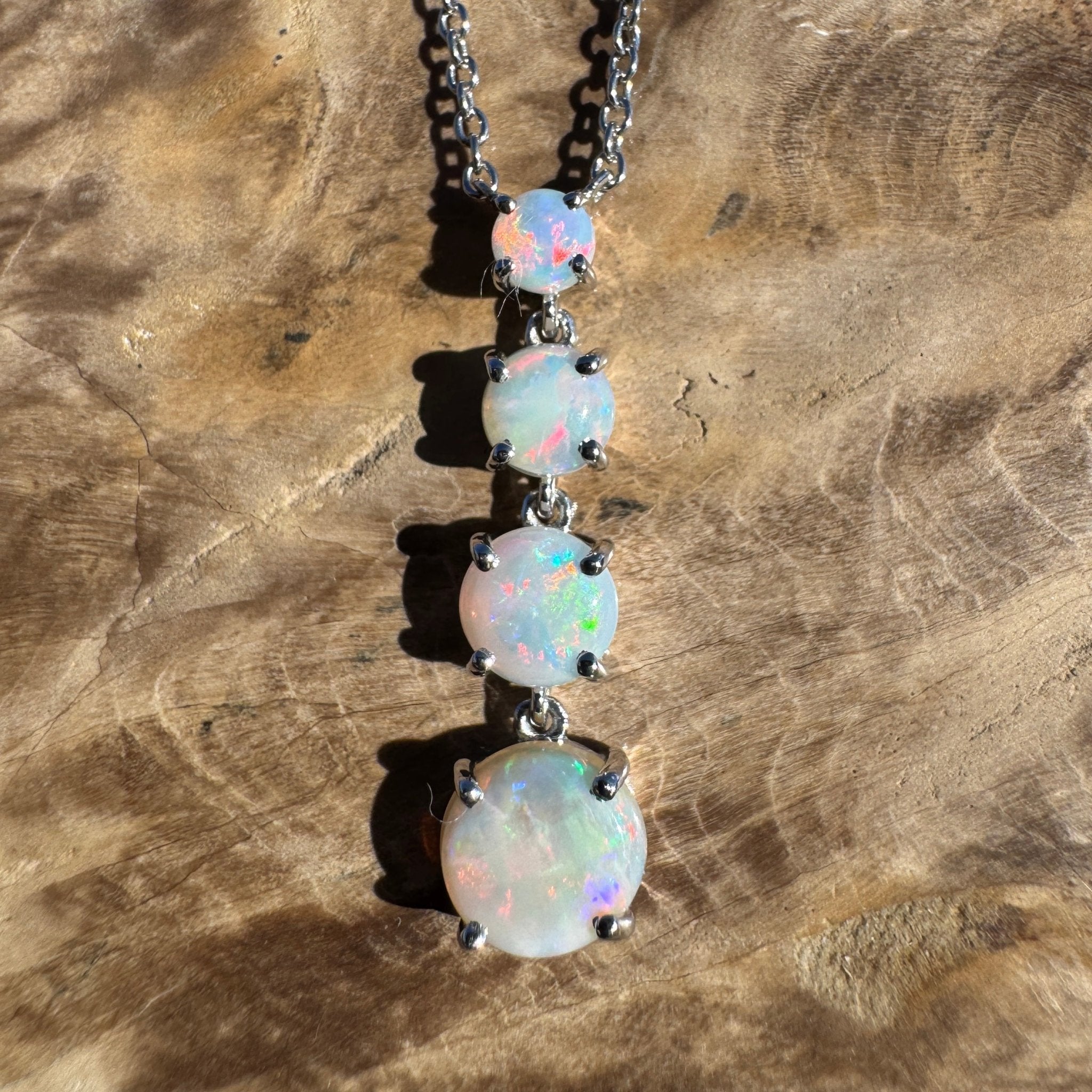 1.4ct Coober Pedy Opal Pendant Necklace ~ 'Desert Starfall' | 925 Sterling Silver | Solid Australian Opal
