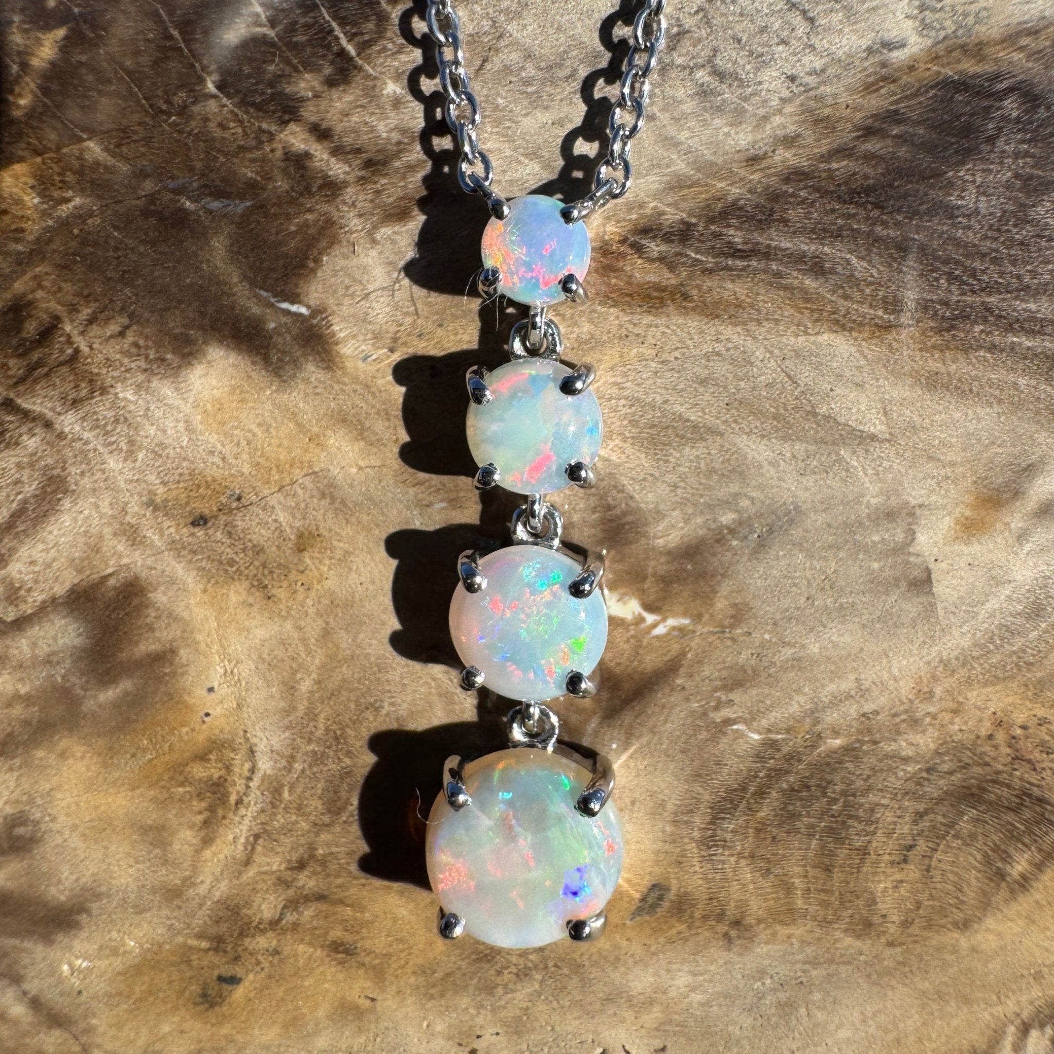 1.4ct Coober Pedy Opal Pendant Necklace ~ 'Desert Starfall' | 925 Sterling Silver | Solid Australian Opal