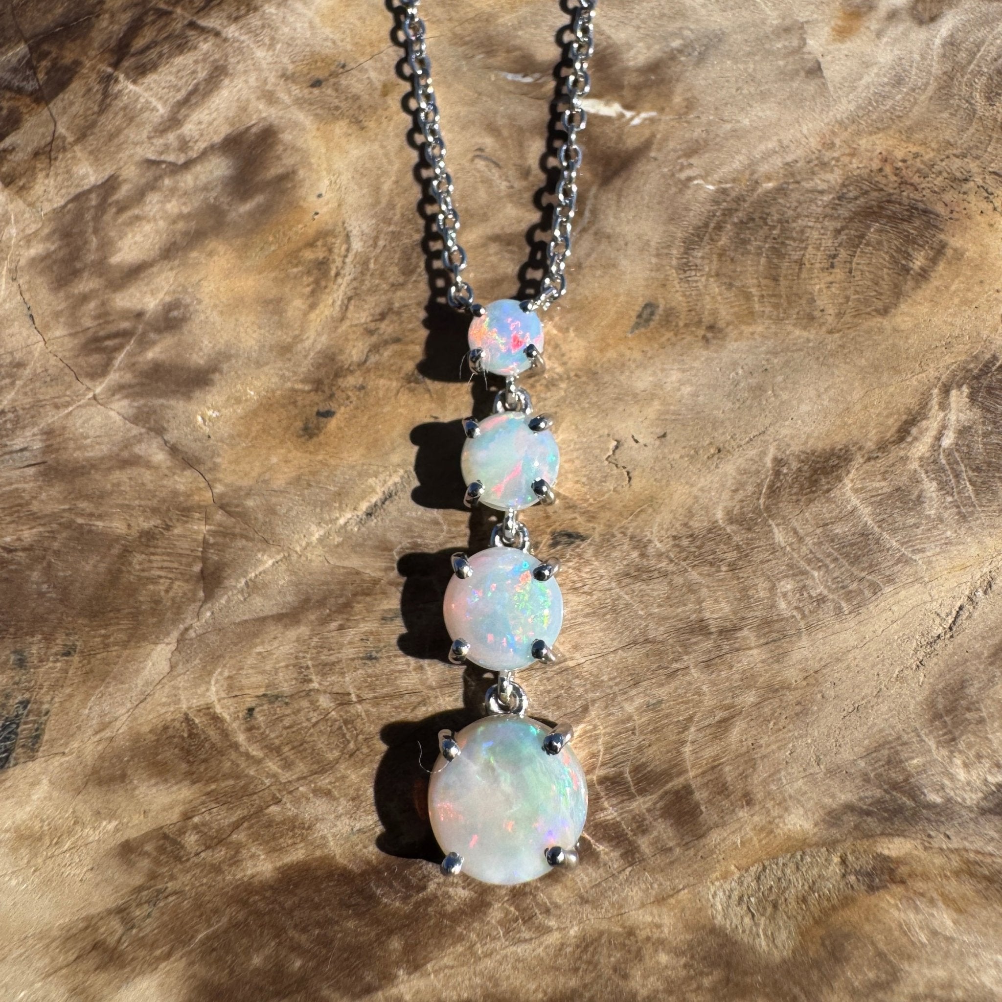 1.4ct Coober Pedy Opal Pendant Necklace ~ 'Desert Starfall' | 925 Sterling Silver | Solid Australian Opal