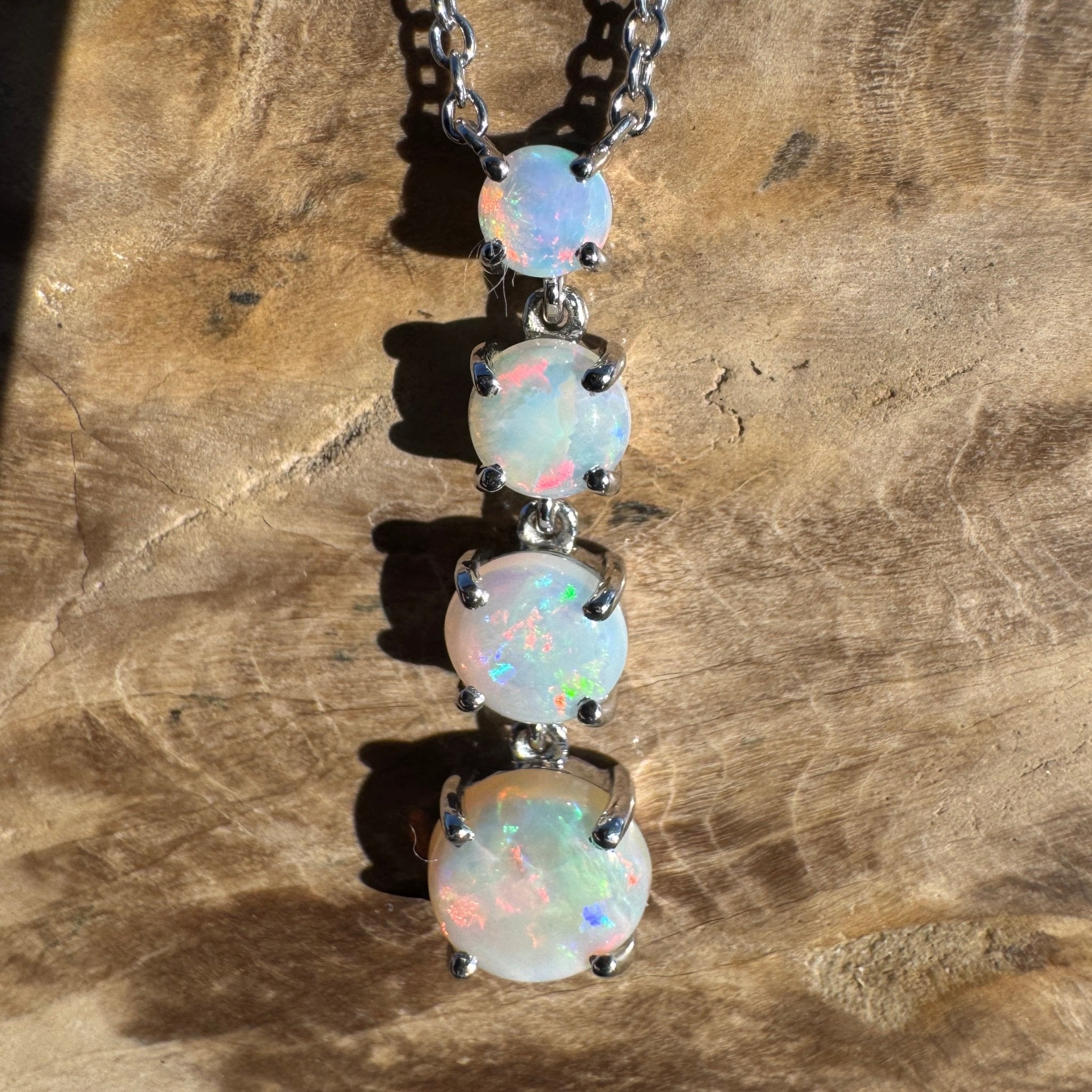 1.4ct Coober Pedy Opal Pendant Necklace ~ 'Desert Starfall' | 925 Sterling Silver | Solid Australian Opal