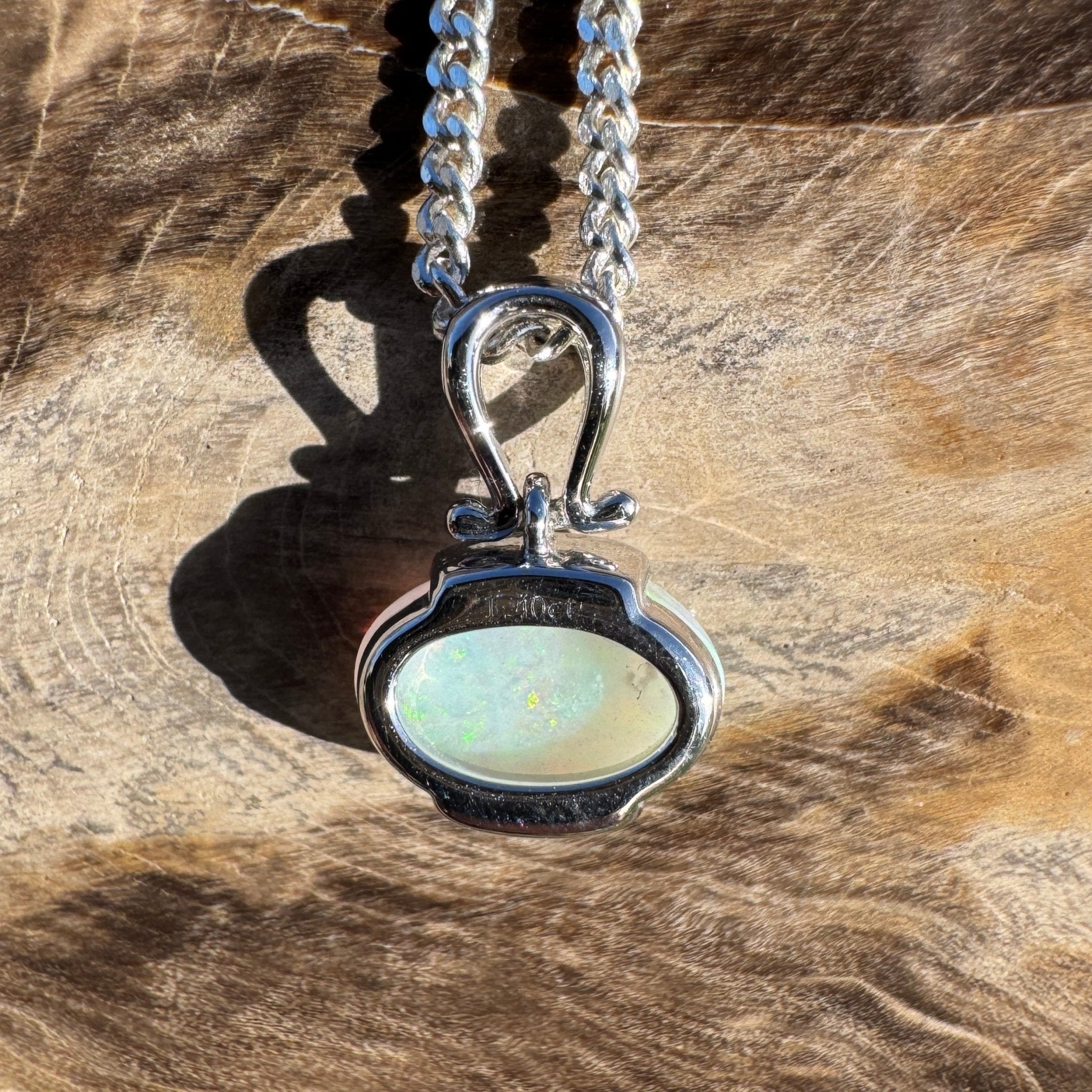 1.4ct Coober Pedy Opal Pendant Necklace ~ 'Lyndhurst Radiance' | 925 Sterling Silver | Solid Australian Opal