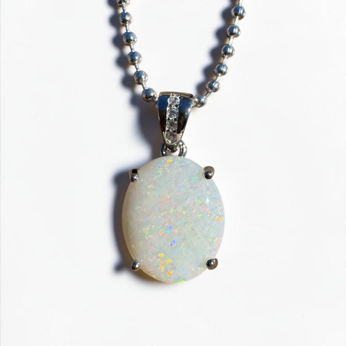 1.4ct Coober Pedy Opal Pendant Necklace ~ 'Torndirrup Light' | 925 Sterling Silver | Solid Australian Opal