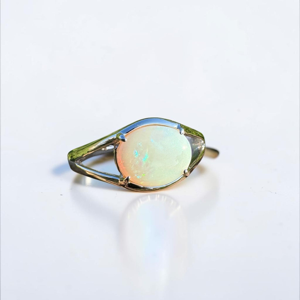 1.4ct Coober Pedy Opal Ring ~ 'Hellfire Bay Blues' | 925 Sterling Silver | Solid Australian Opal