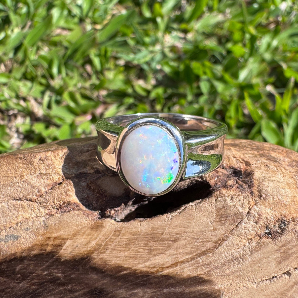 1.4ct Lightning Ridge Opal Ring ~ 'Bungle Bungle Fire' | 925 Sterling Silver | Solid Australian Opal