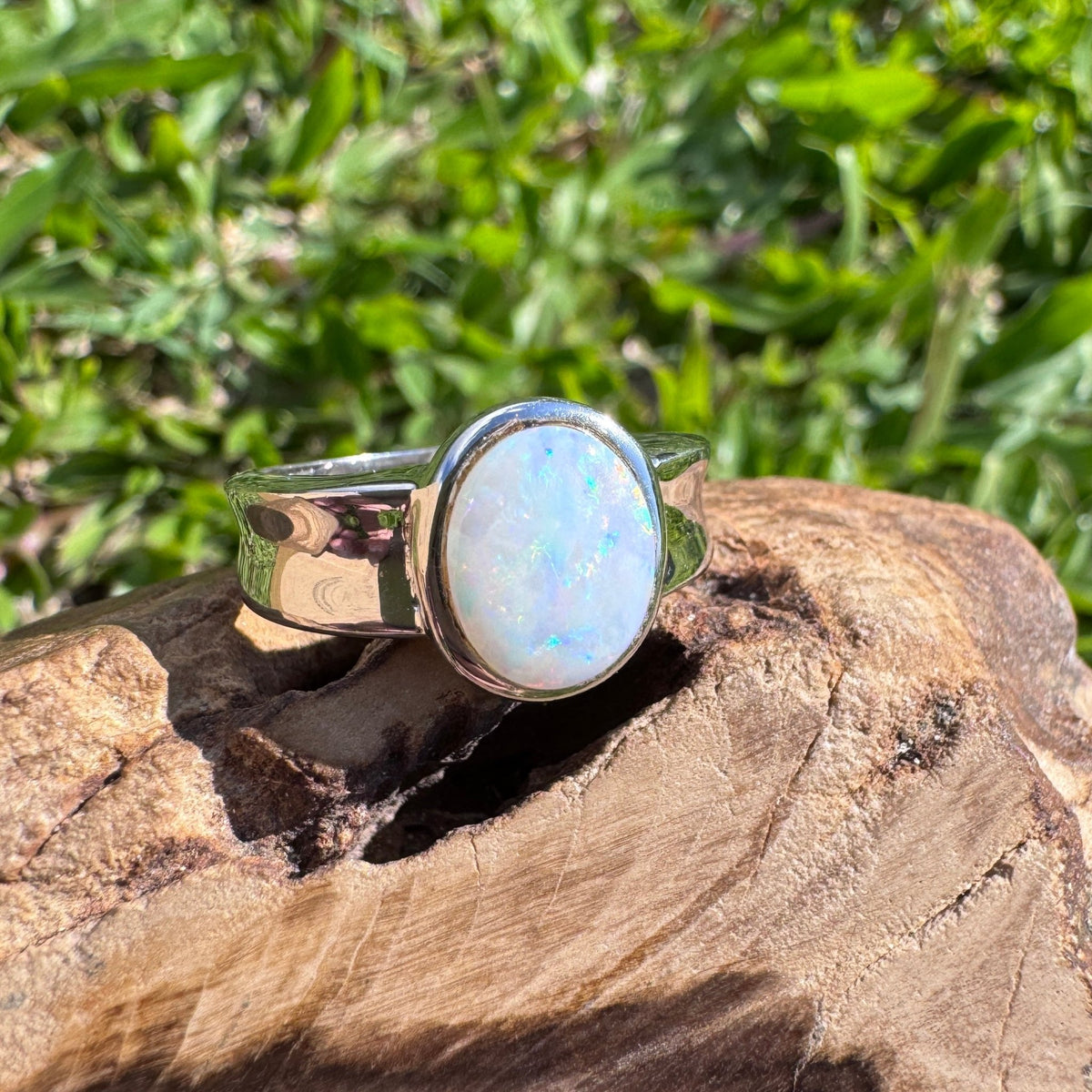 1.4ct Lightning Ridge Opal Ring ~ 'Bungle Bungle Fire' | 925 Sterling Silver | Solid Australian Opal