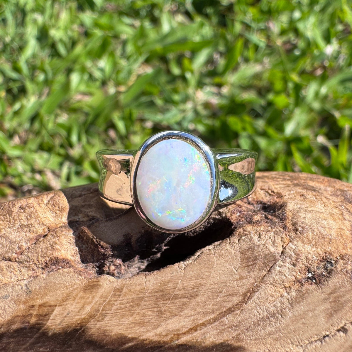 1.4ct Lightning Ridge Opal Ring ~ 'Bungle Bungle Fire' | 925 Sterling Silver | Solid Australian Opal