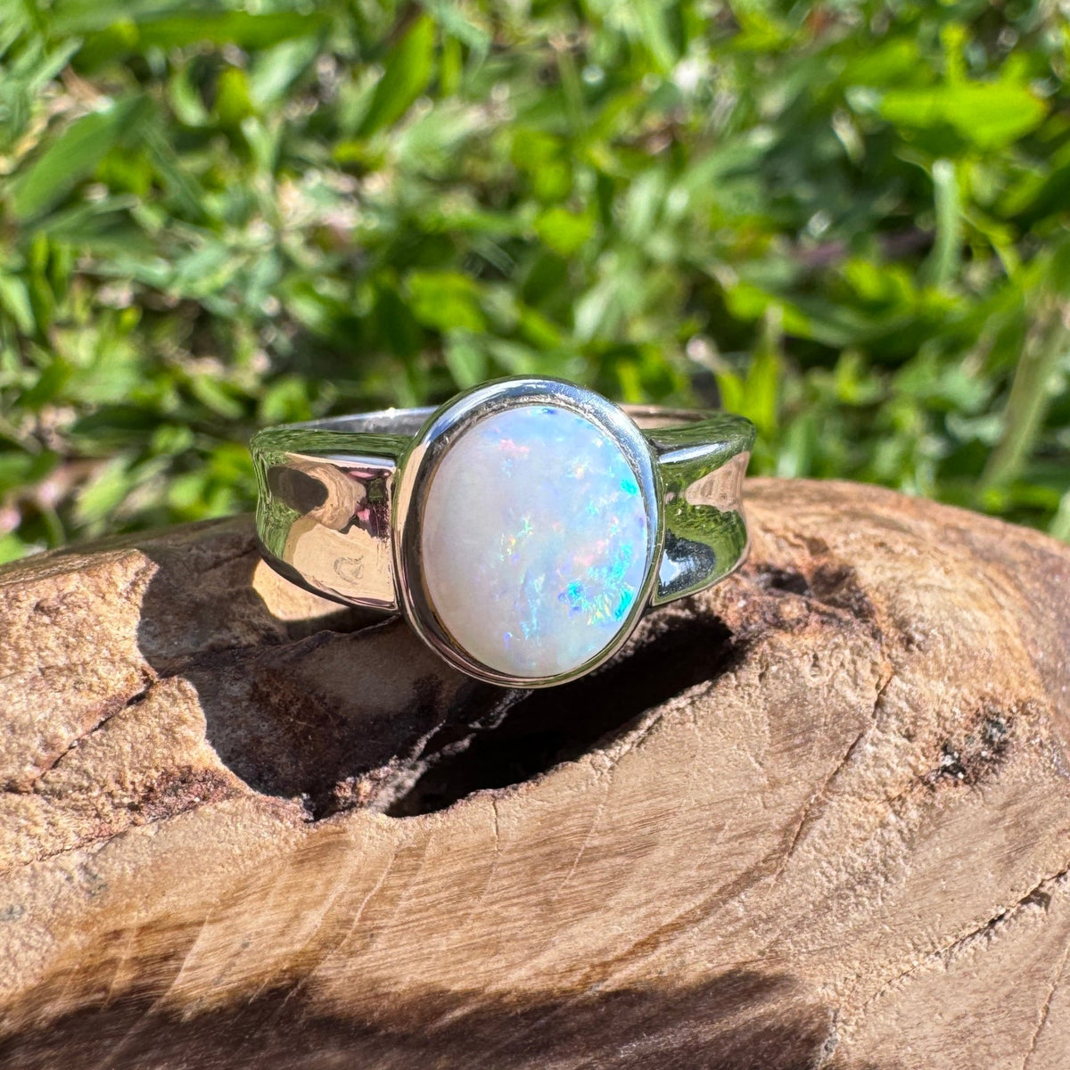 1.4ct Lightning Ridge Opal Ring ~ 'Bungle Bungle Fire' | 925 Sterling Silver | Solid Australian Opal