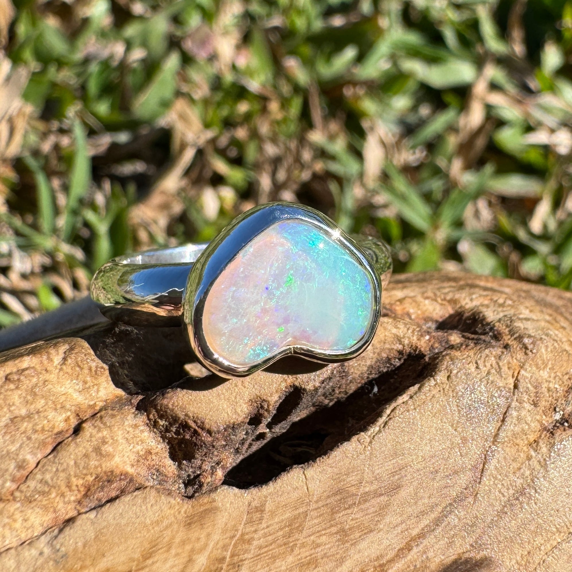 1.4ct Lightning Ridge Opal Ring ~ 'Cable Beach Blues' | 925 Sterling Silver | Solid Australian Opal