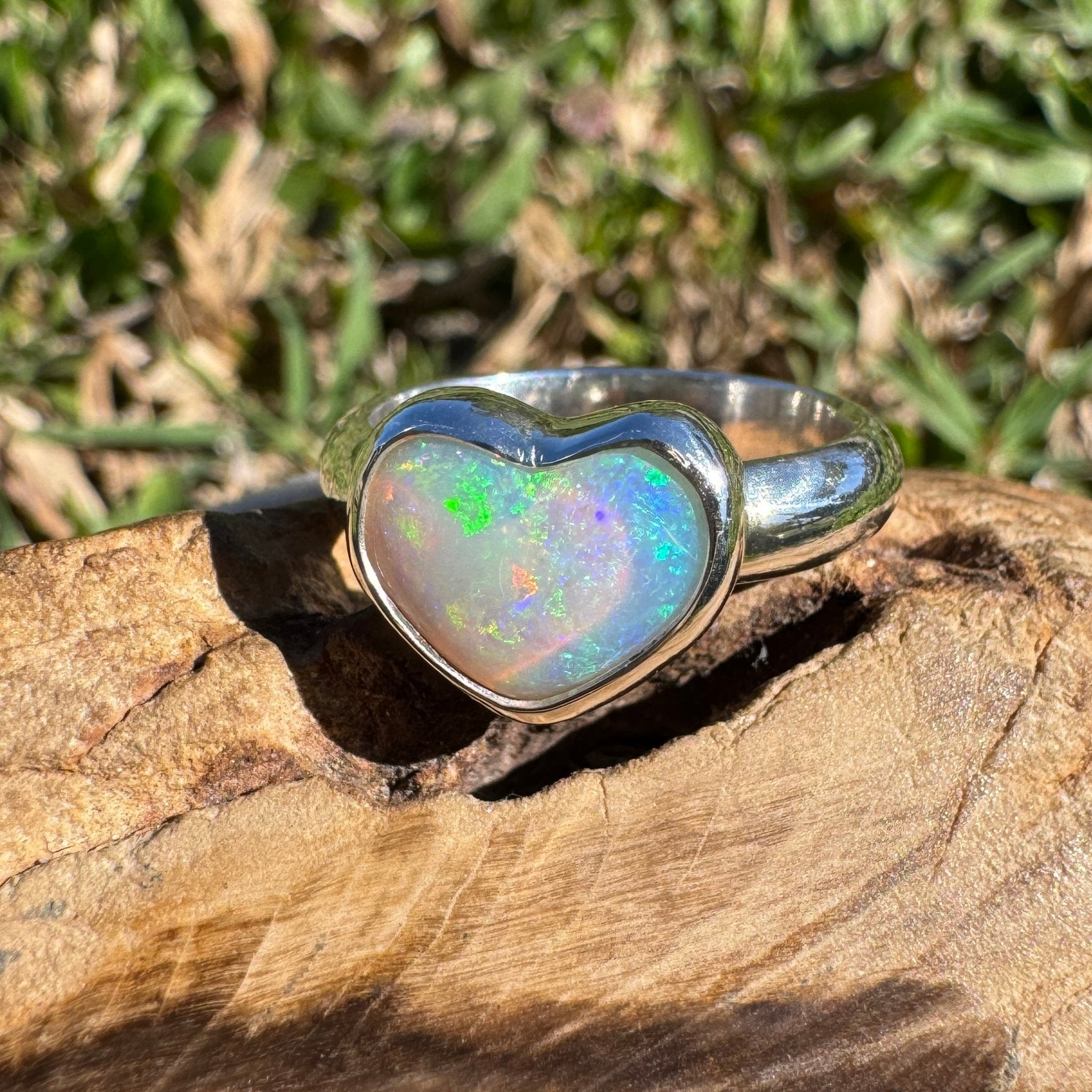 1.4ct Lightning Ridge Opal Ring ~ 'Cable Beach Blues' | 925 Sterling Silver | Solid Australian Opal