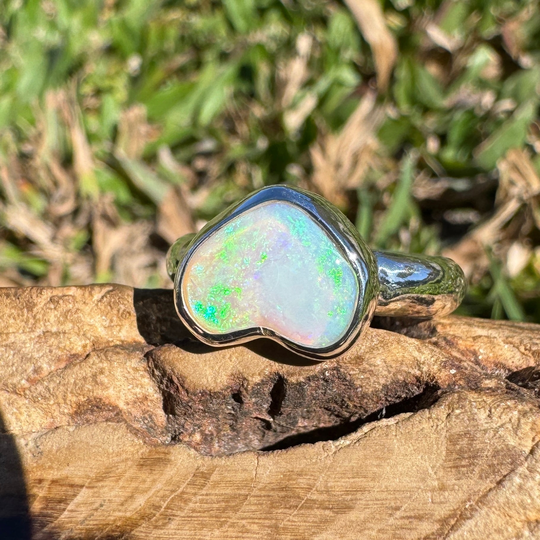 1.4ct Lightning Ridge Opal Ring ~ 'Cable Beach Blues' | 925 Sterling Silver | Solid Australian Opal