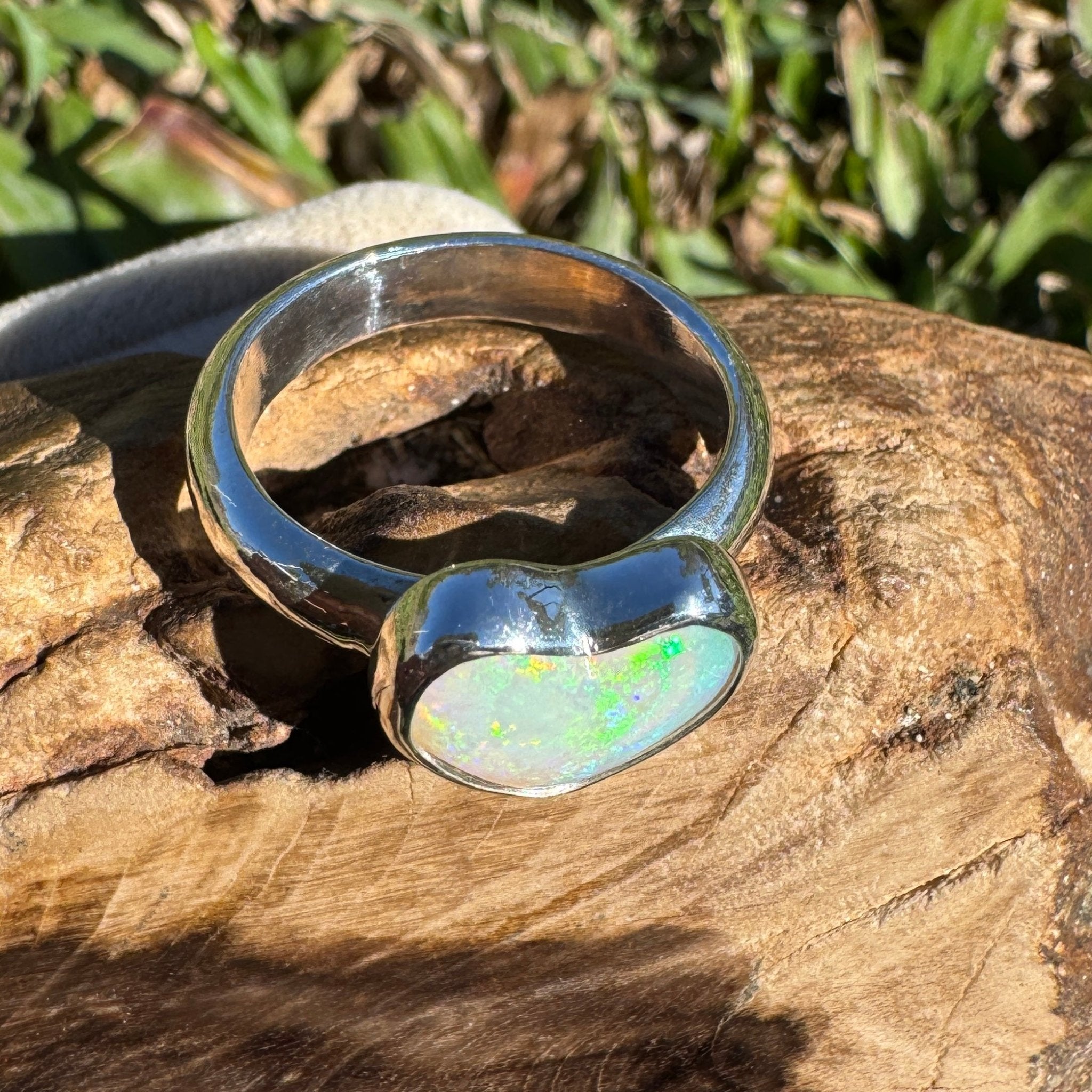 1.4ct Lightning Ridge Opal Ring ~ 'Cable Beach Blues' | 925 Sterling Silver | Solid Australian Opal