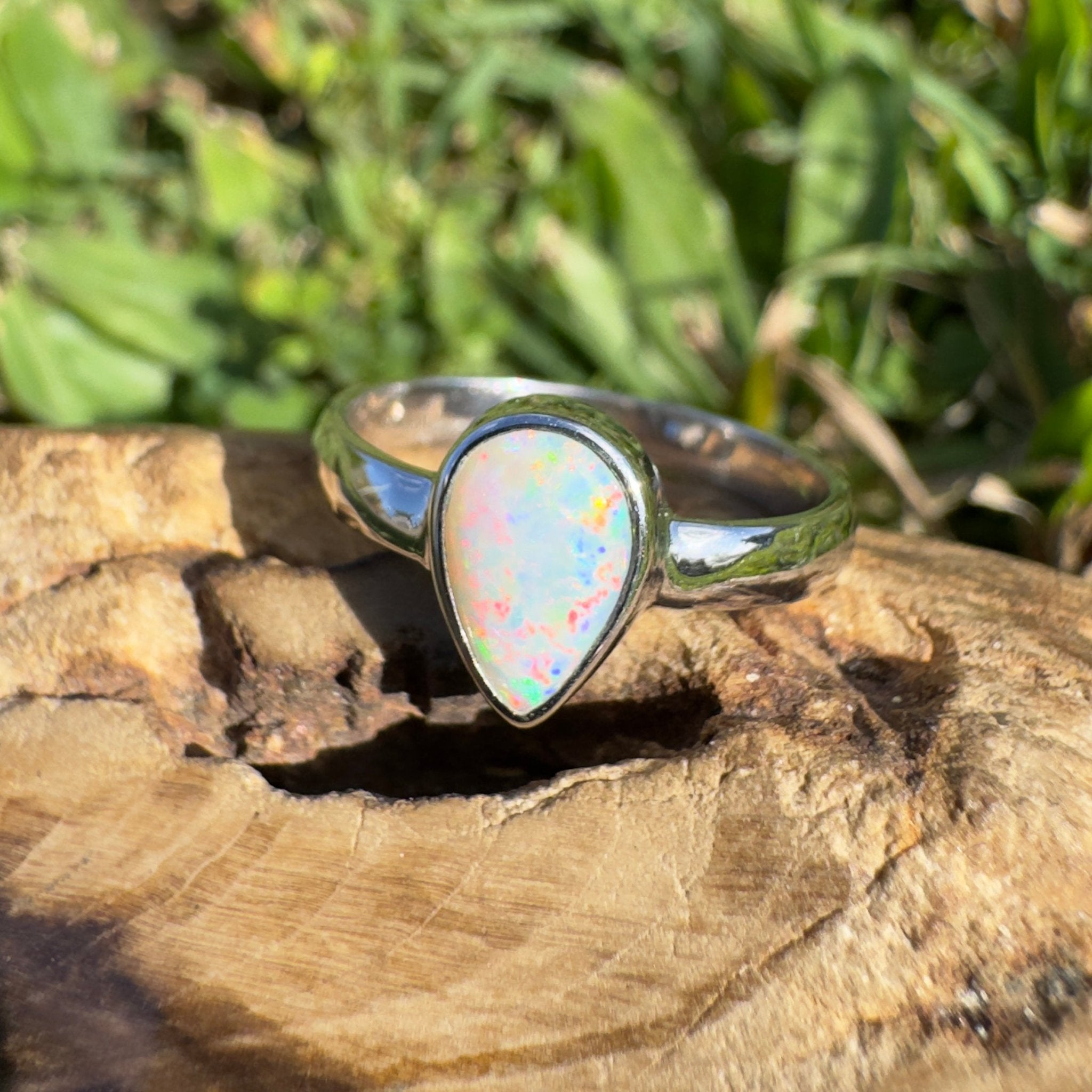 1.4ct Lightning Ridge Opal Ring ~ 'Purnululu Flame' | 925 Sterling Silver | Solid Australian Opal