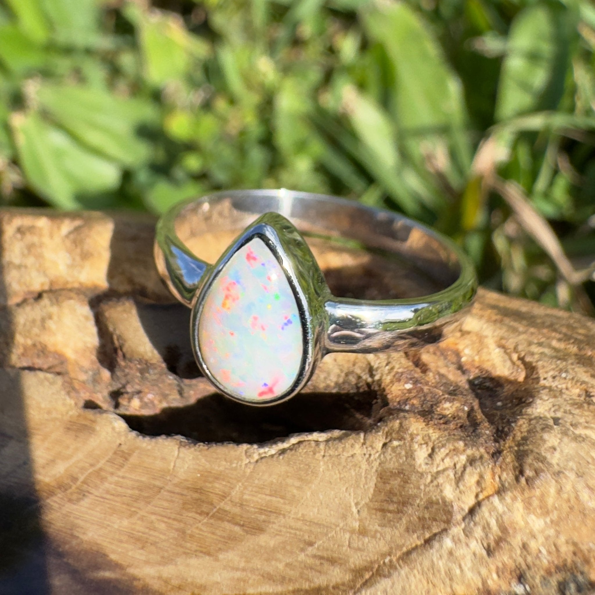 1.4ct Lightning Ridge Opal Ring ~ 'Purnululu Flame' | 925 Sterling Silver | Solid Australian Opal