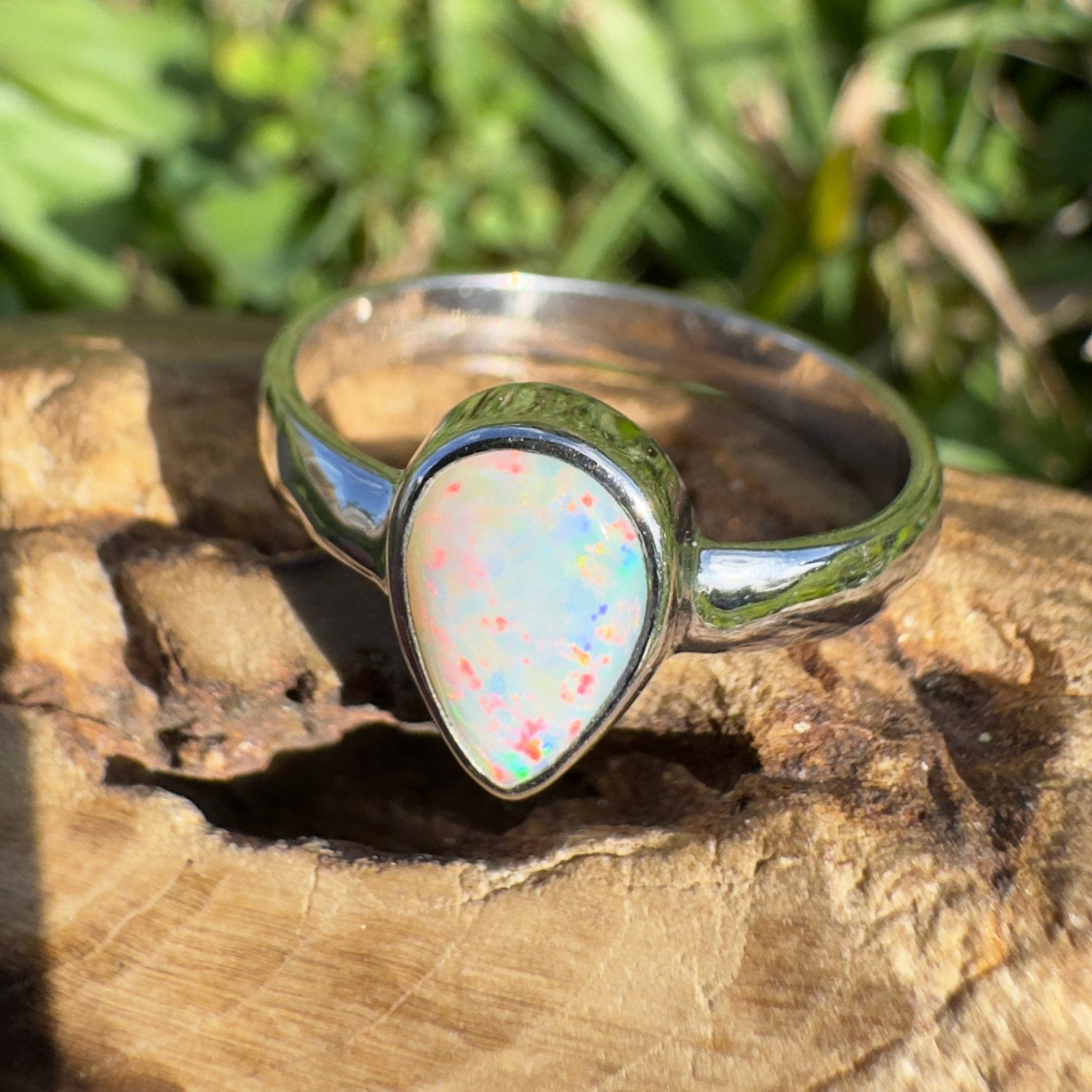 1.4ct Lightning Ridge Opal Ring ~ 'Purnululu Flame' | 925 Sterling Silver | Solid Australian Opal