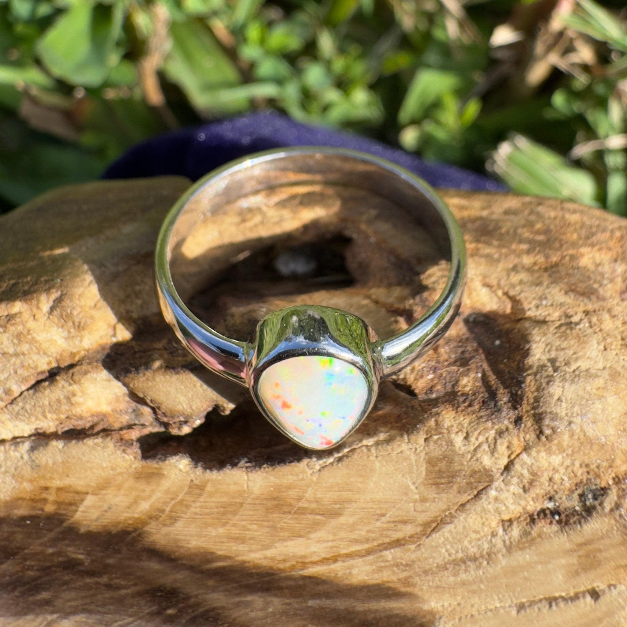 1.4ct Lightning Ridge Opal Ring ~ 'Purnululu Flame' | 925 Sterling Silver | Solid Australian Opal