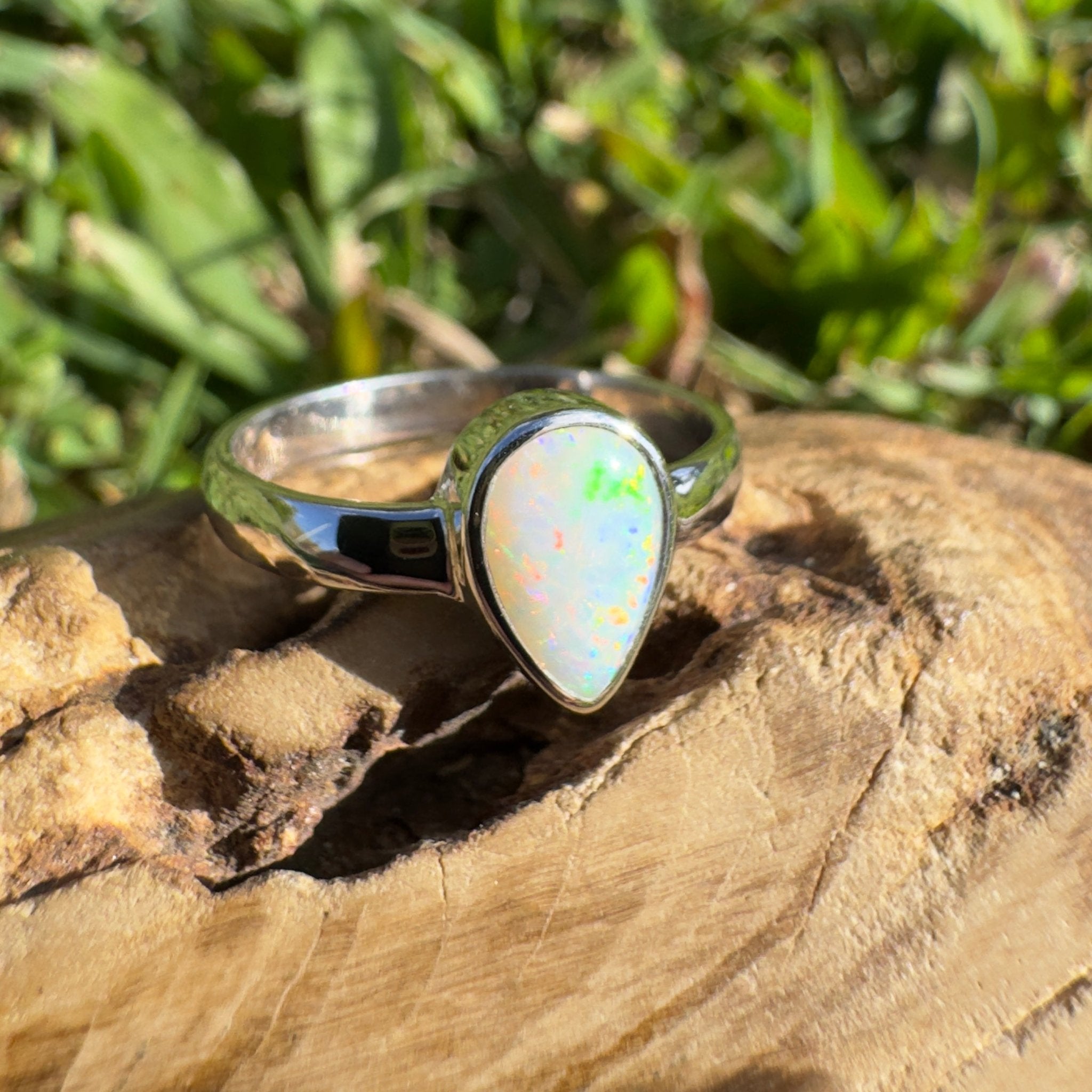 1.4ct Lightning Ridge Opal Ring ~ 'Purnululu Flame' | 925 Sterling Silver | Solid Australian Opal
