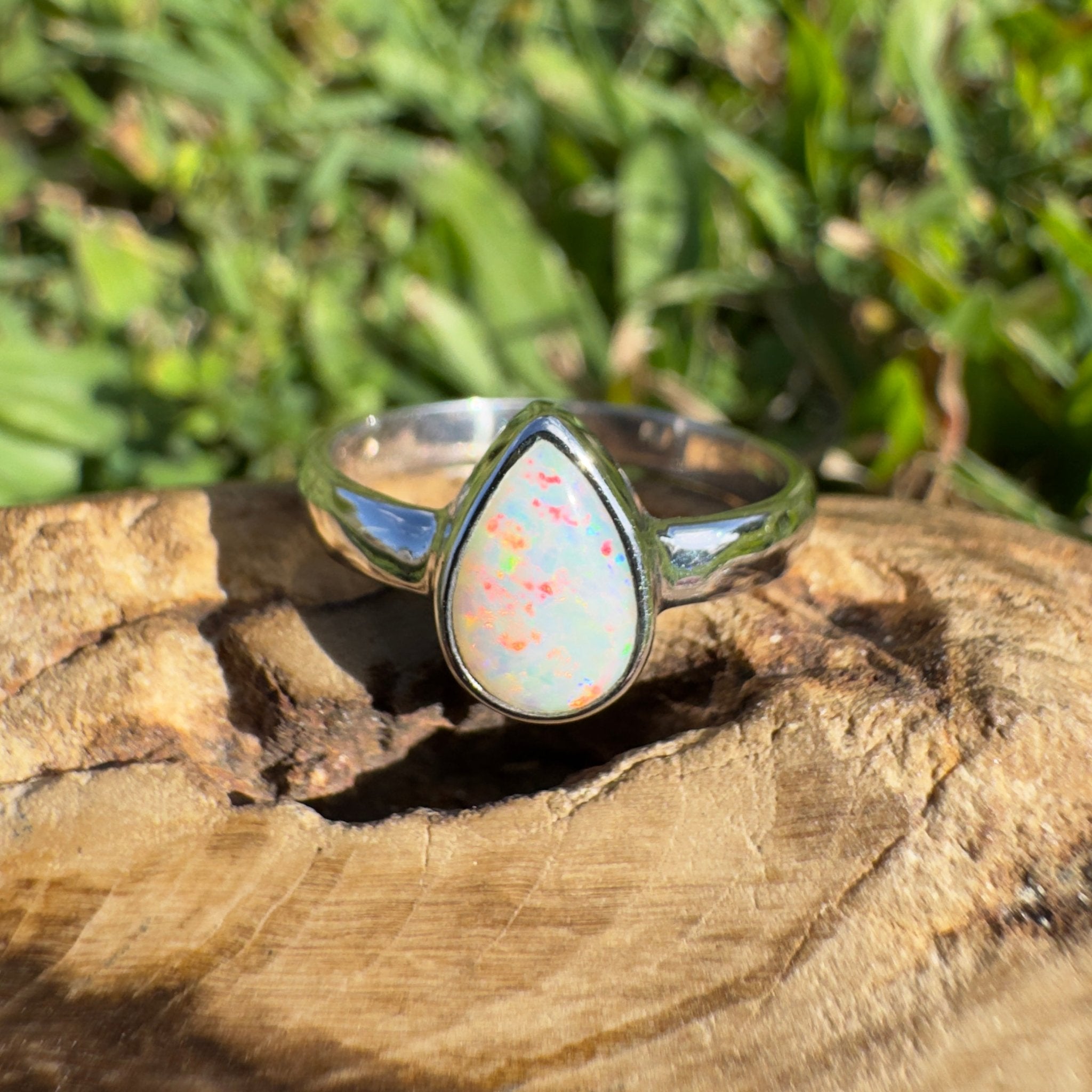 1.4ct Lightning Ridge Opal Ring ~ 'Purnululu Flame' | 925 Sterling Silver | Solid Australian Opal