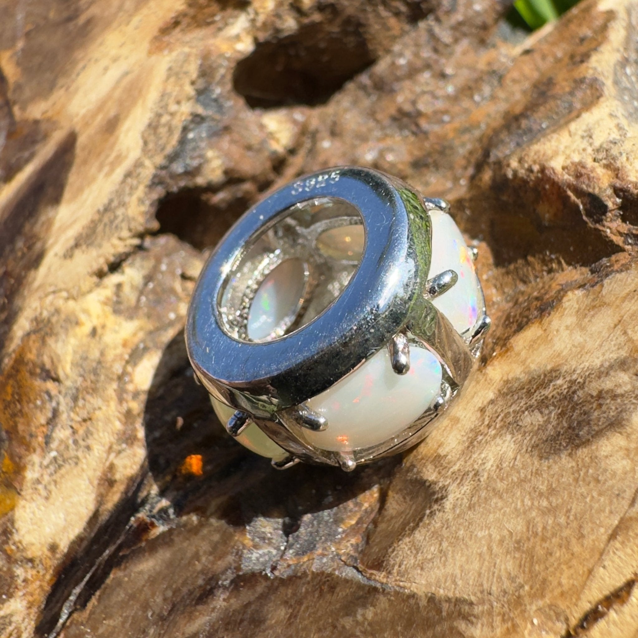 1.5ct Coober Pedy Opal Pandora Style Bead ~ 'Coober Collection' | 925 Sterling Silver | Solid Australian Opal