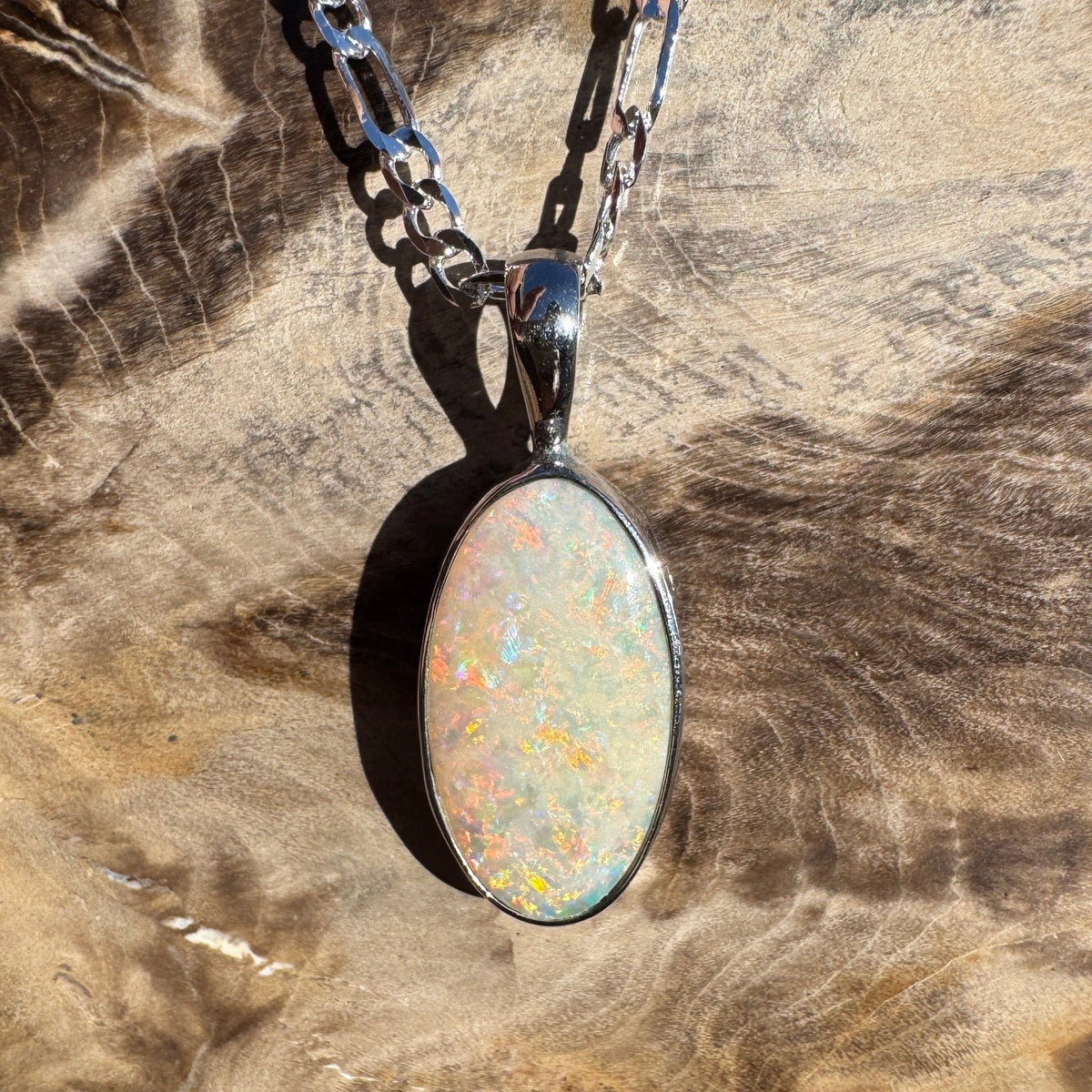 1.5ct Lightning Ridge Opal Pendant Necklace ~ 'Lake Bumbunga Blush' | 925 Sterling Silver | Solid Australian Opal