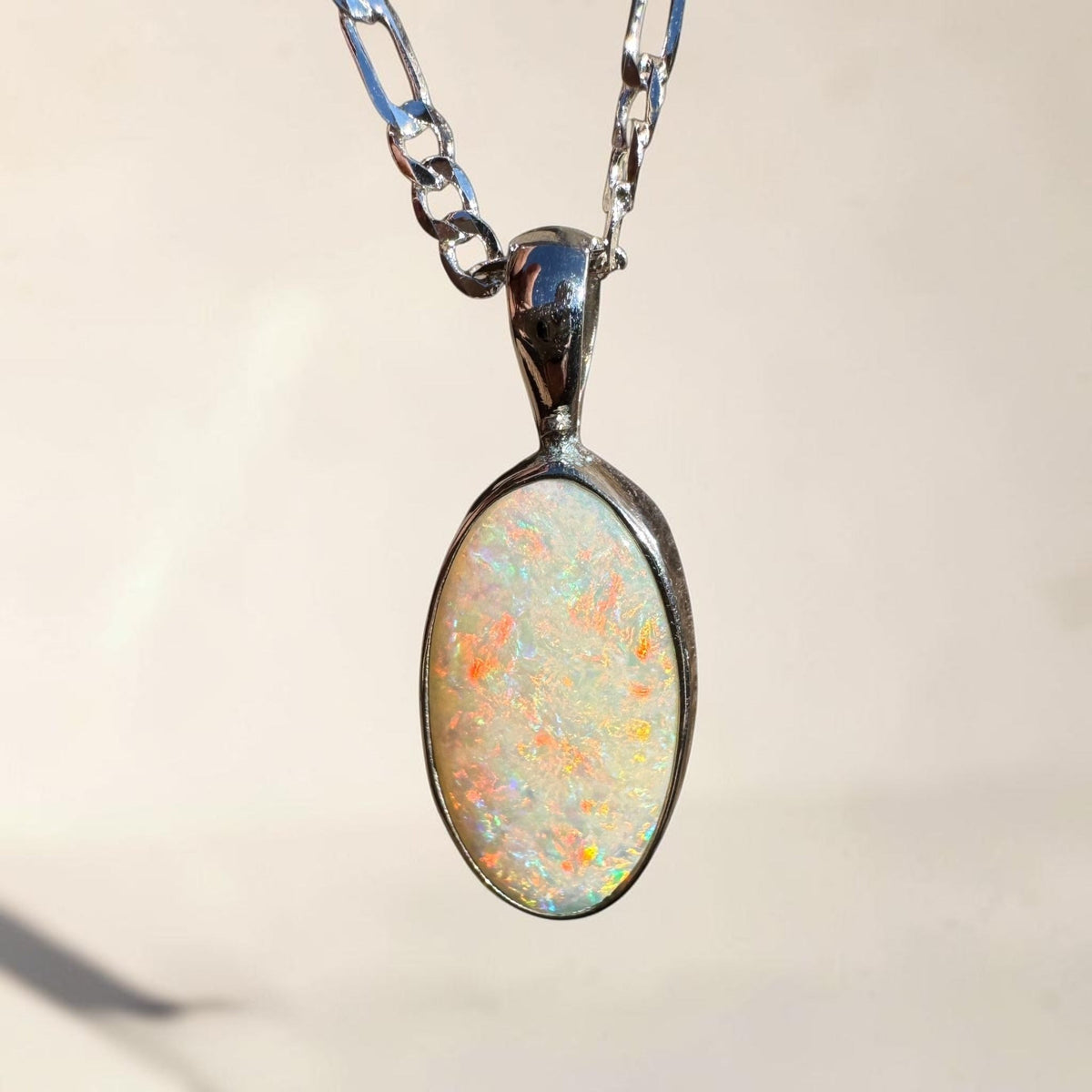 1.5ct Lightning Ridge Opal Pendant Necklace ~ 'Lake Bumbunga Blush' | 925 Sterling Silver | Solid Australian Opal