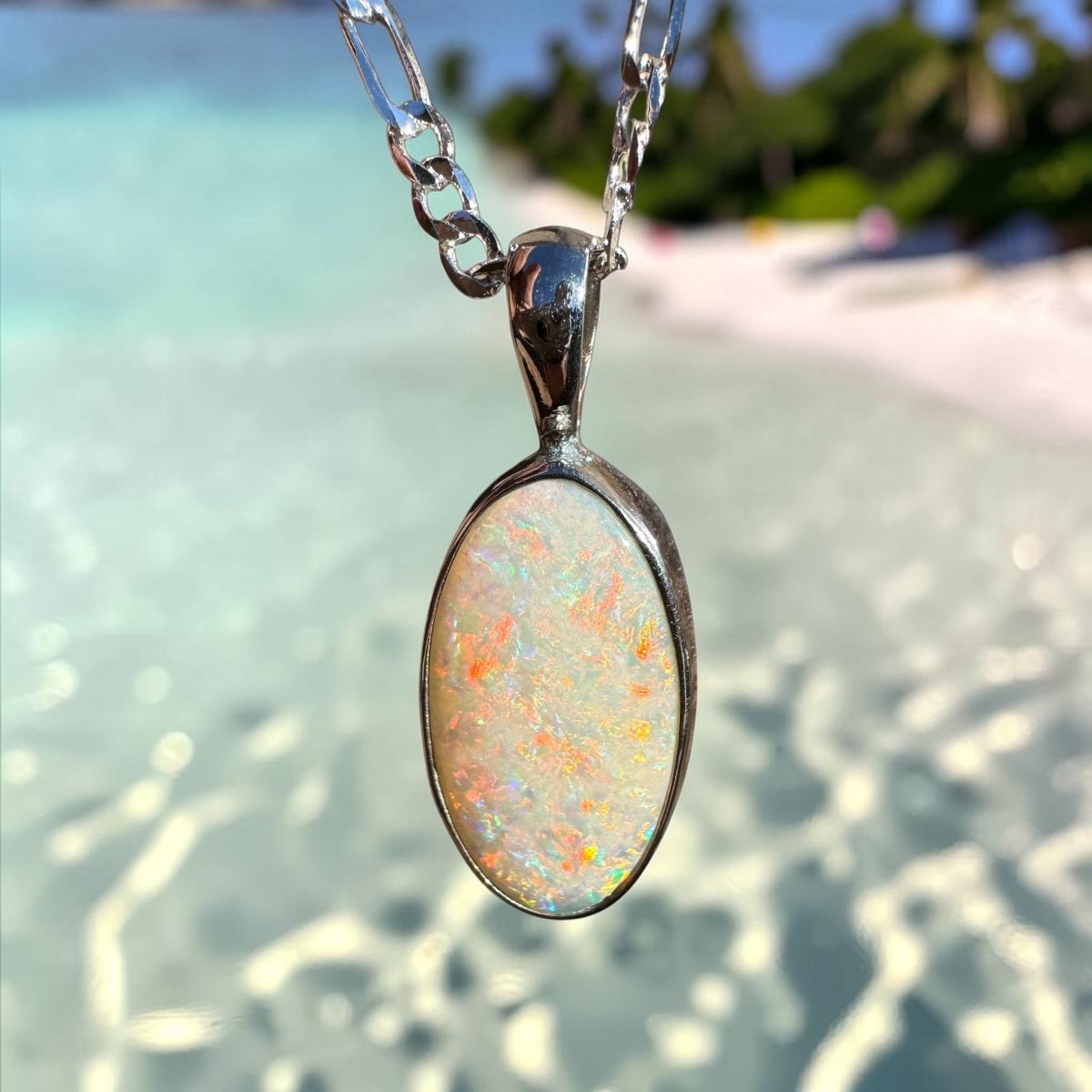 1.5ct Lightning Ridge Opal Pendant Necklace ~ 'Lake Bumbunga Blush' | 925 Sterling Silver | Solid Australian Opal