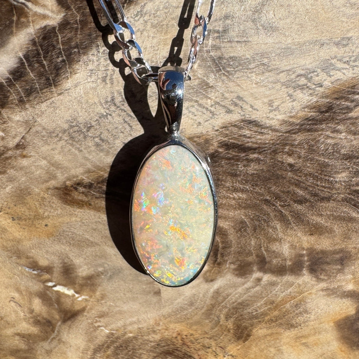 1.5ct Lightning Ridge Opal Pendant Necklace ~ 'Lake Bumbunga Blush' | 925 Sterling Silver | Solid Australian Opal