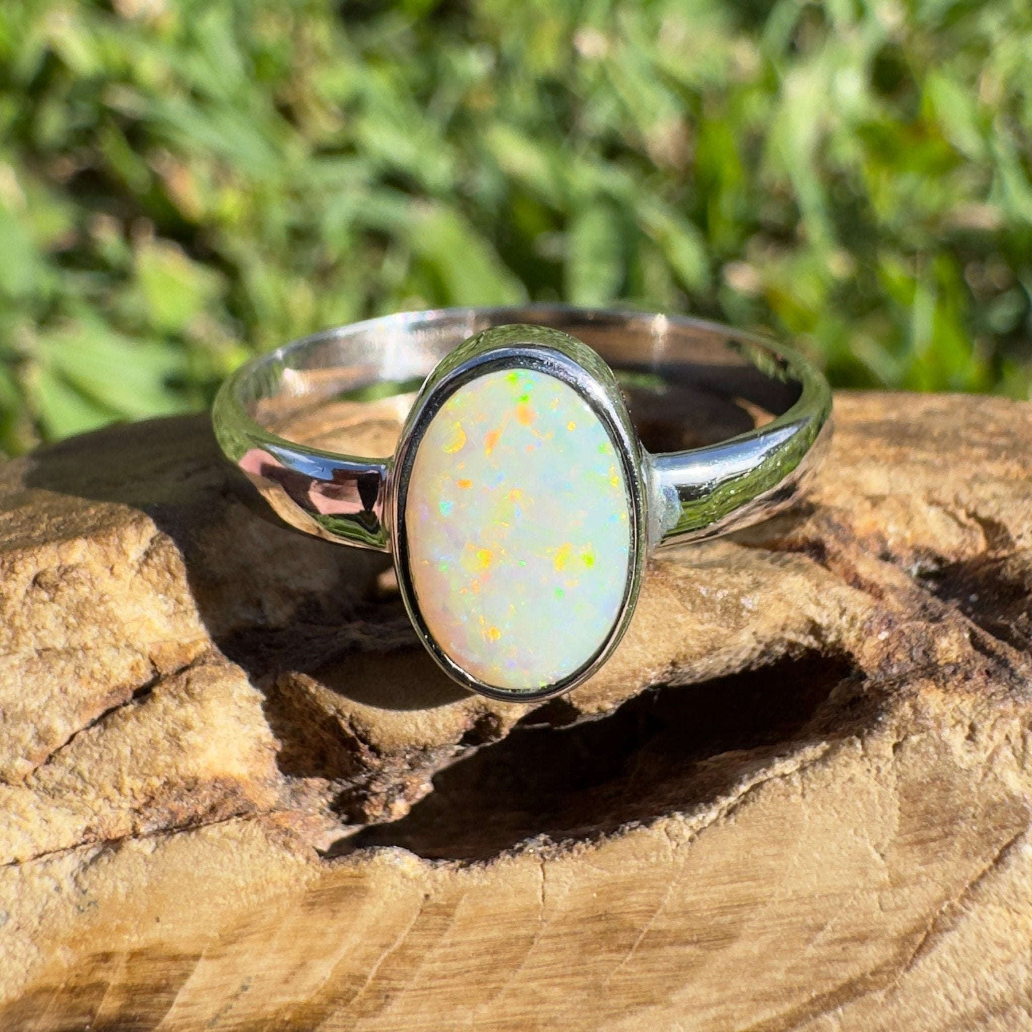 1.5ct Lightning Ridge Opal Ring ~ 'Cape Leveque Blaze' | 925 Sterling Silver | Solid Australian Opal