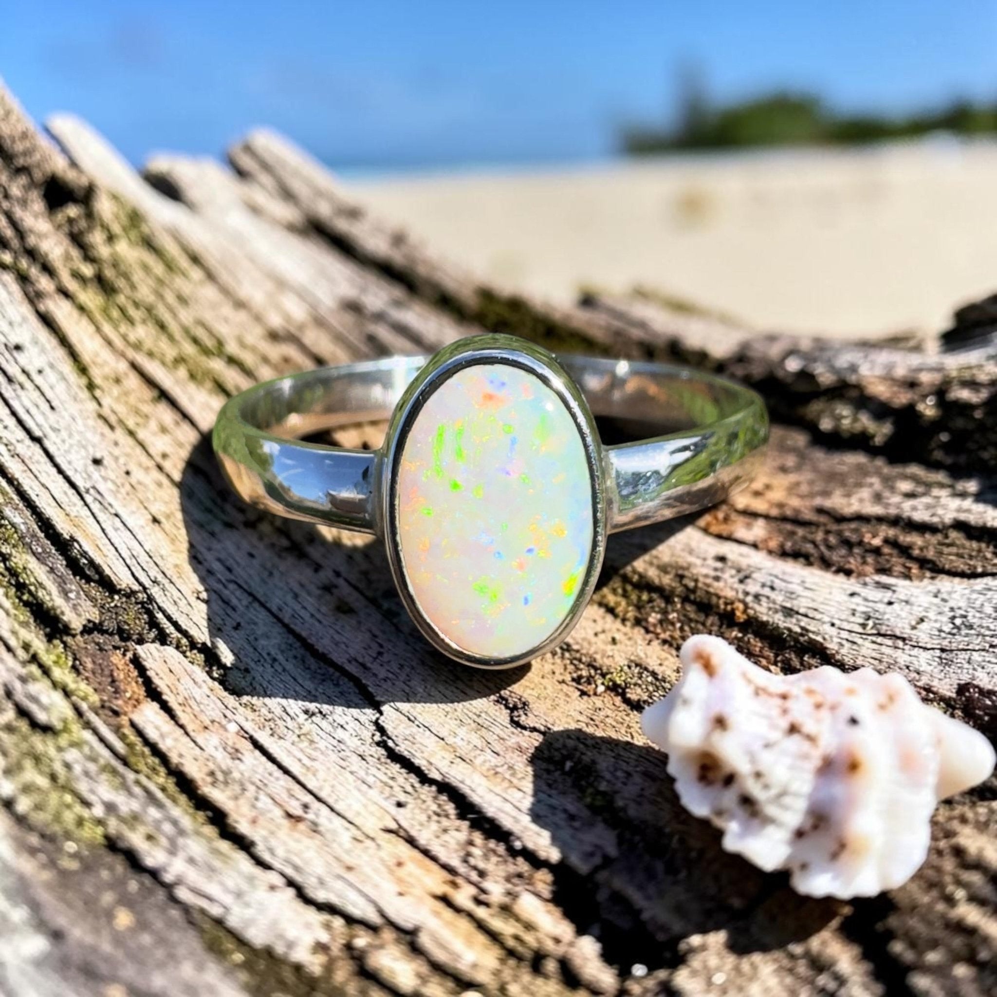 1.5ct Lightning Ridge Opal Ring ~ 'Cape Leveque Blaze' | 925 Sterling Silver | Solid Australian Opal