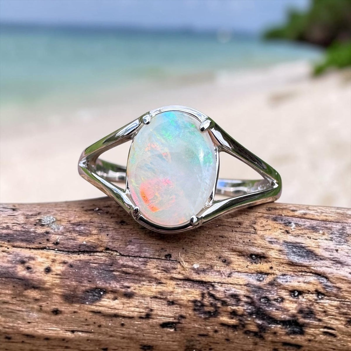 1.5ct Lightning Ridge Opal Ring ~ 'Hunter Valley Glow' | 925 Sterling Silver | Solid Australian Opal