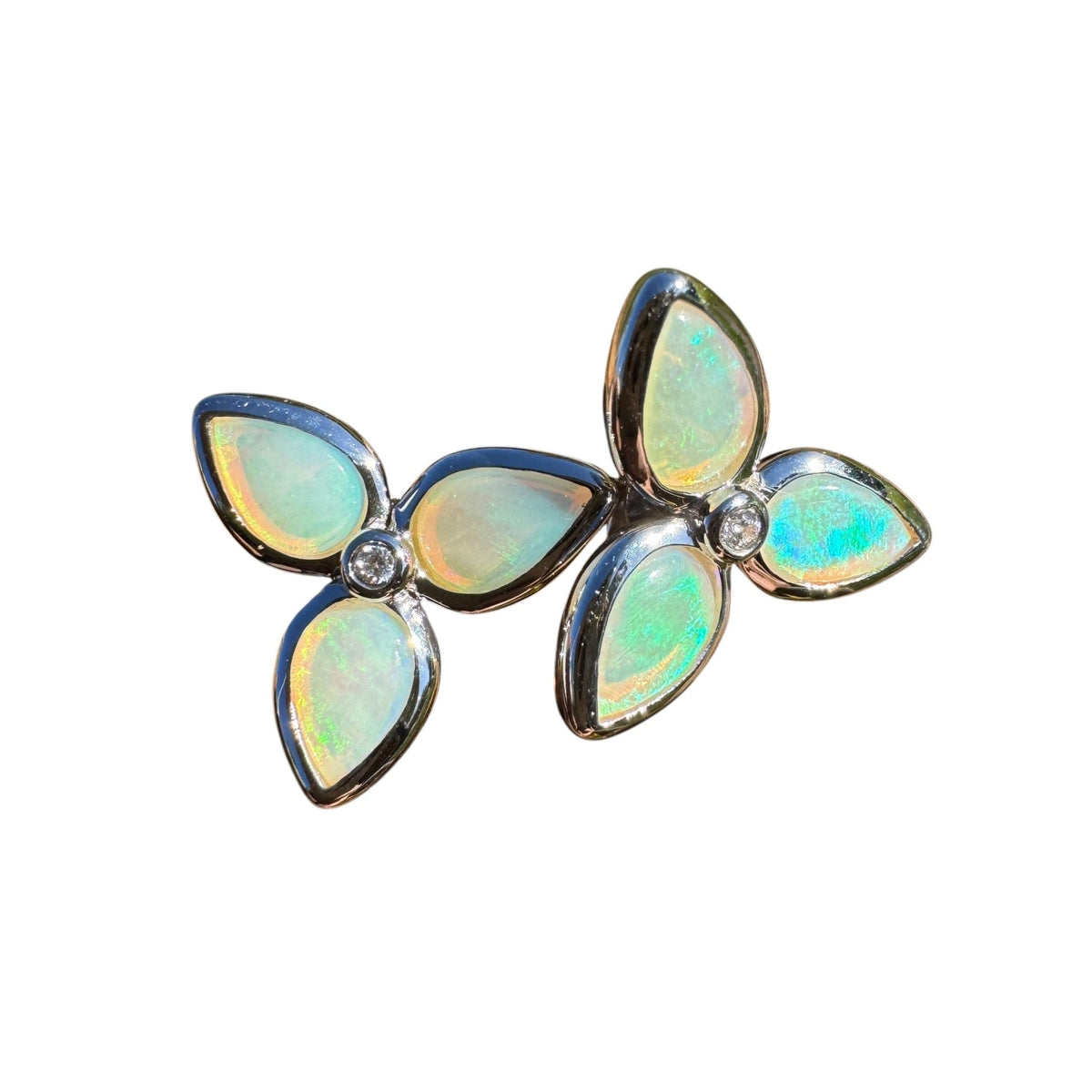 1.6ct Coober Pedy Crystal Opal Earrings ~ 'Tarkine Fern Sparkle' | 925 Sterling Silver | Solid Australian Opal