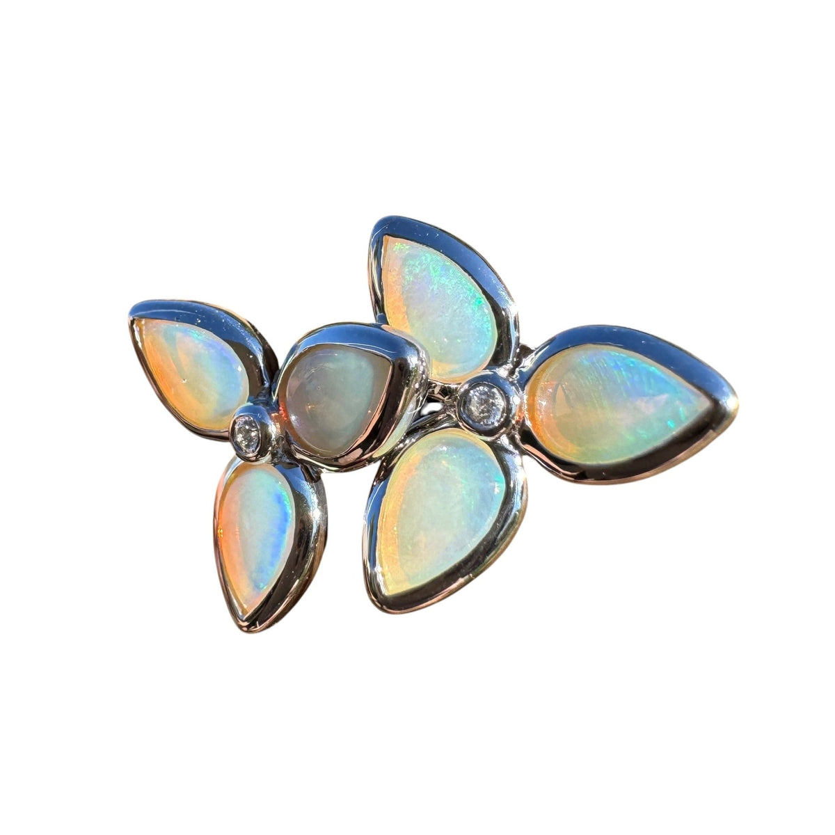 1.6ct Coober Pedy Crystal Opal Earrings ~ 'Tarkine Fern Sparkle' | 925 Sterling Silver | Solid Australian Opal