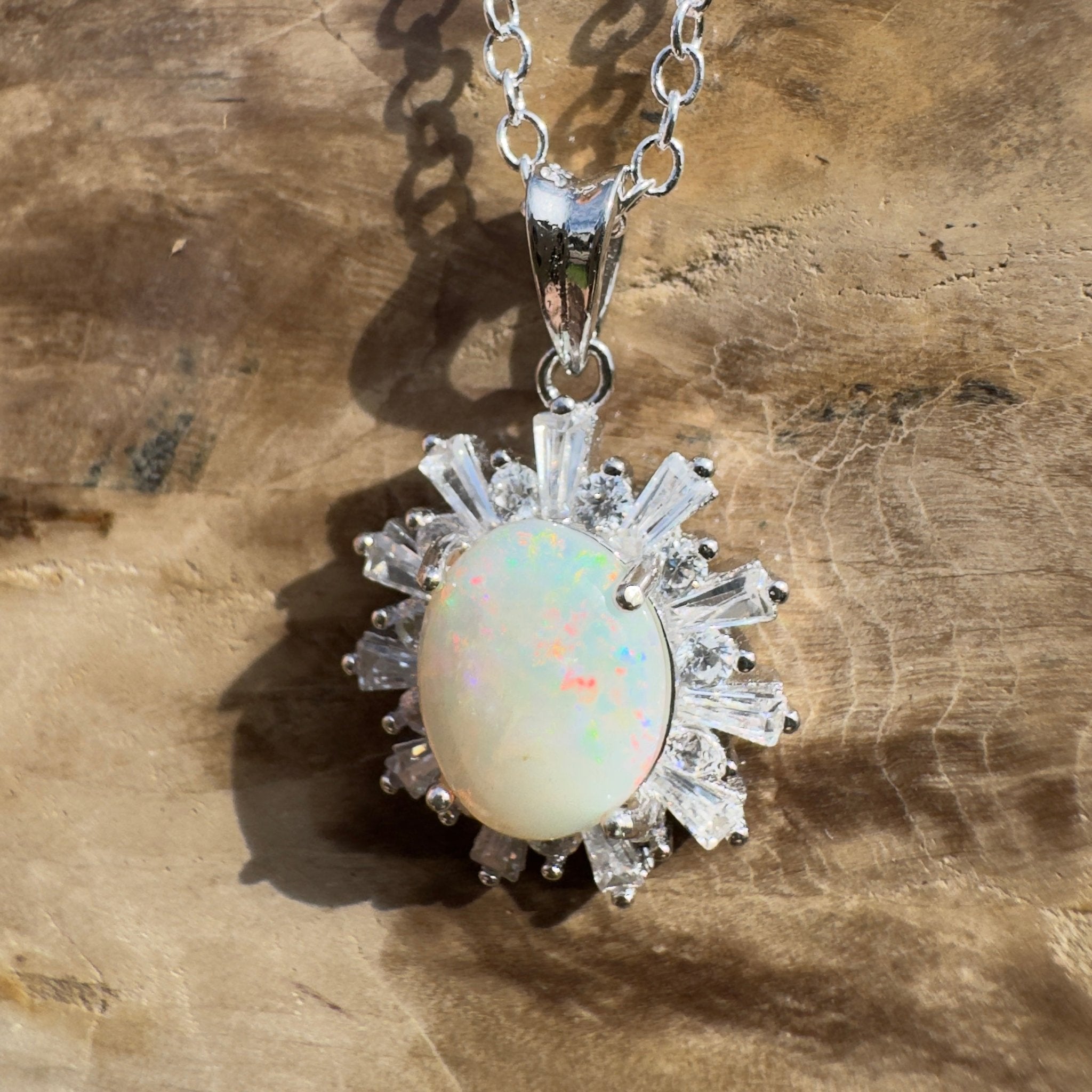 1.6ct Coober Pedy Opal Pendant Necklace ~ 'Kimberley Mist' | 925 Sterling Silver | Solid Australian Opal