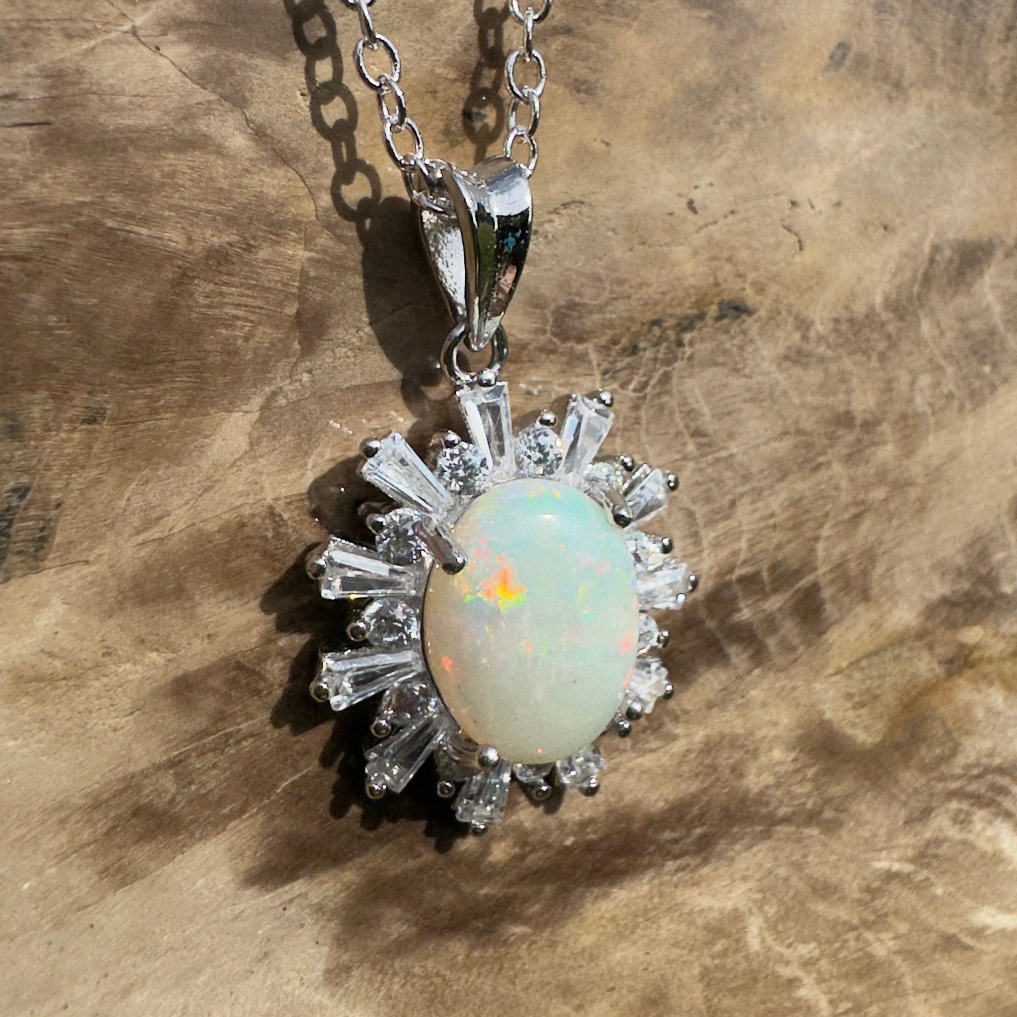 1.6ct Coober Pedy Opal Pendant Necklace ~ 'Kimberley Mist' | 925 Sterling Silver | Solid Australian Opal