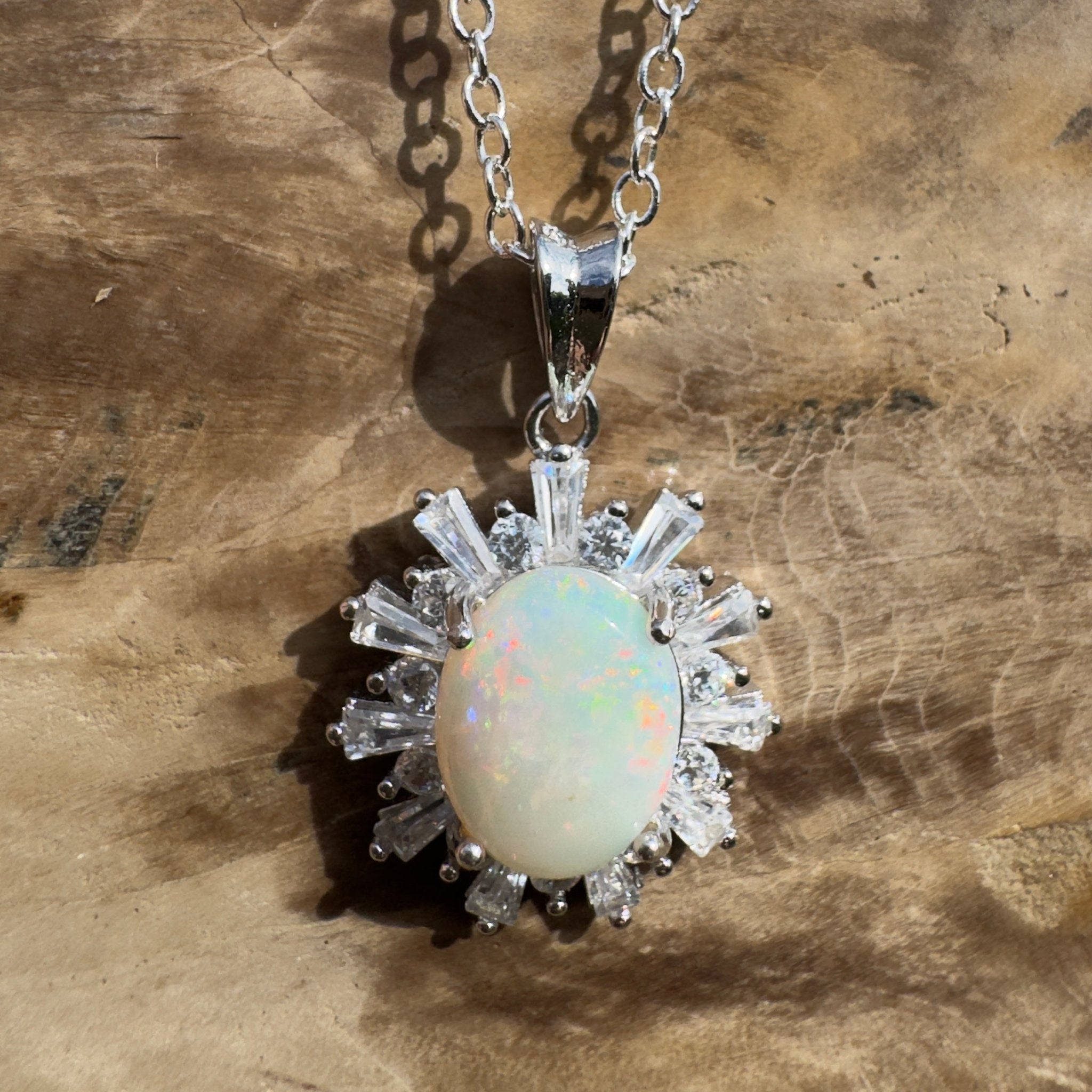 1.6ct Coober Pedy Opal Pendant Necklace ~ 'Kimberley Mist' | 925 Sterling Silver | Solid Australian Opal