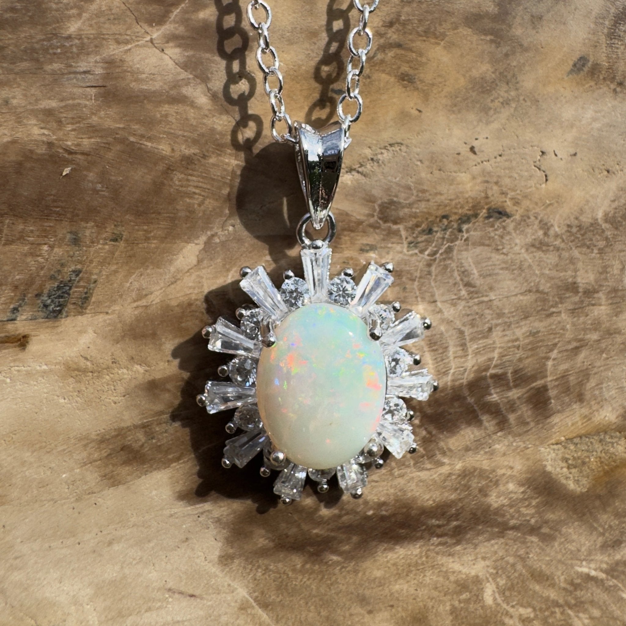 1.6ct Coober Pedy Opal Pendant Necklace ~ 'Kimberley Mist' | 925 Sterling Silver | Solid Australian Opal