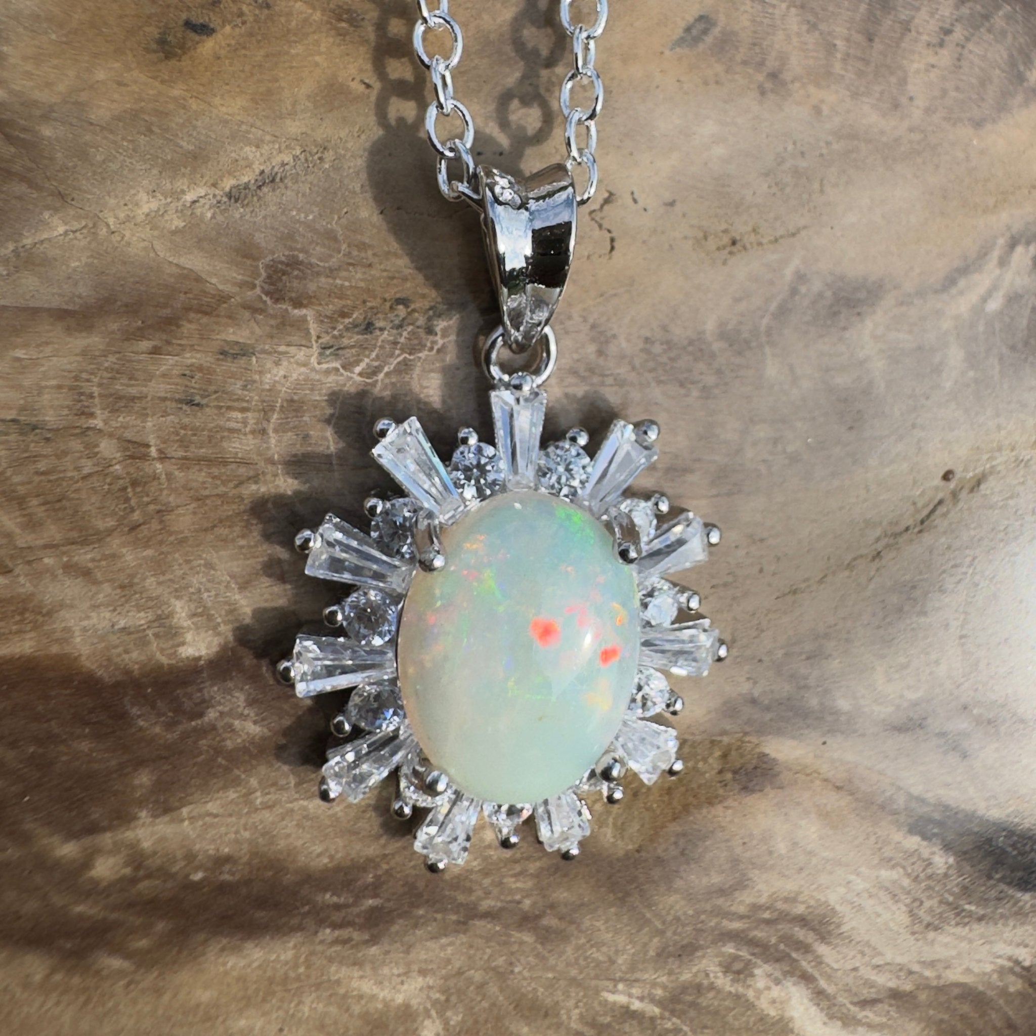 1.6ct Coober Pedy Opal Pendant Necklace ~ 'Kimberley Mist' | 925 Sterling Silver | Solid Australian Opal